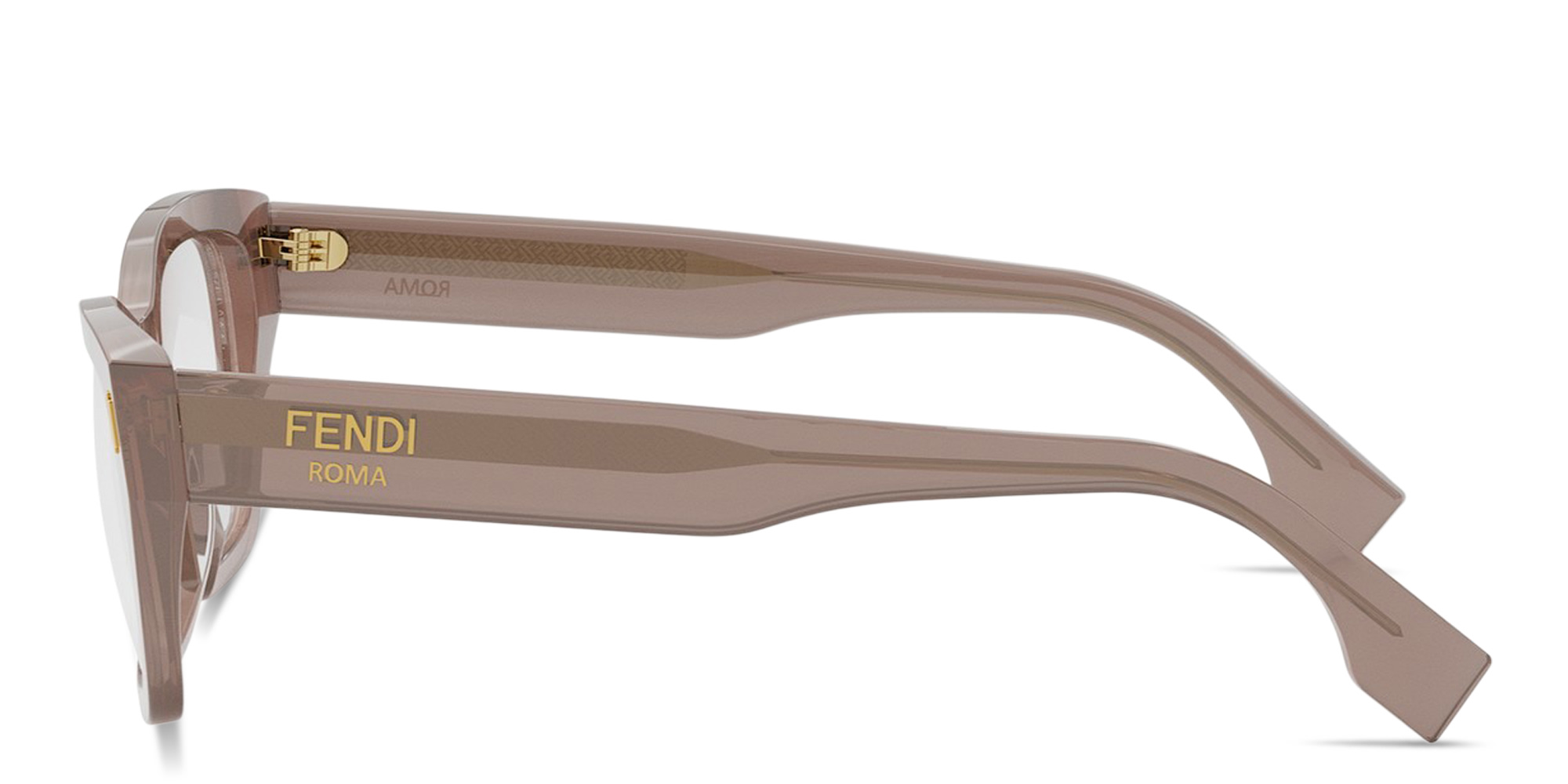 Shop FENDI Fendi Roma Square Eyeglasses in Transparent Brown online.