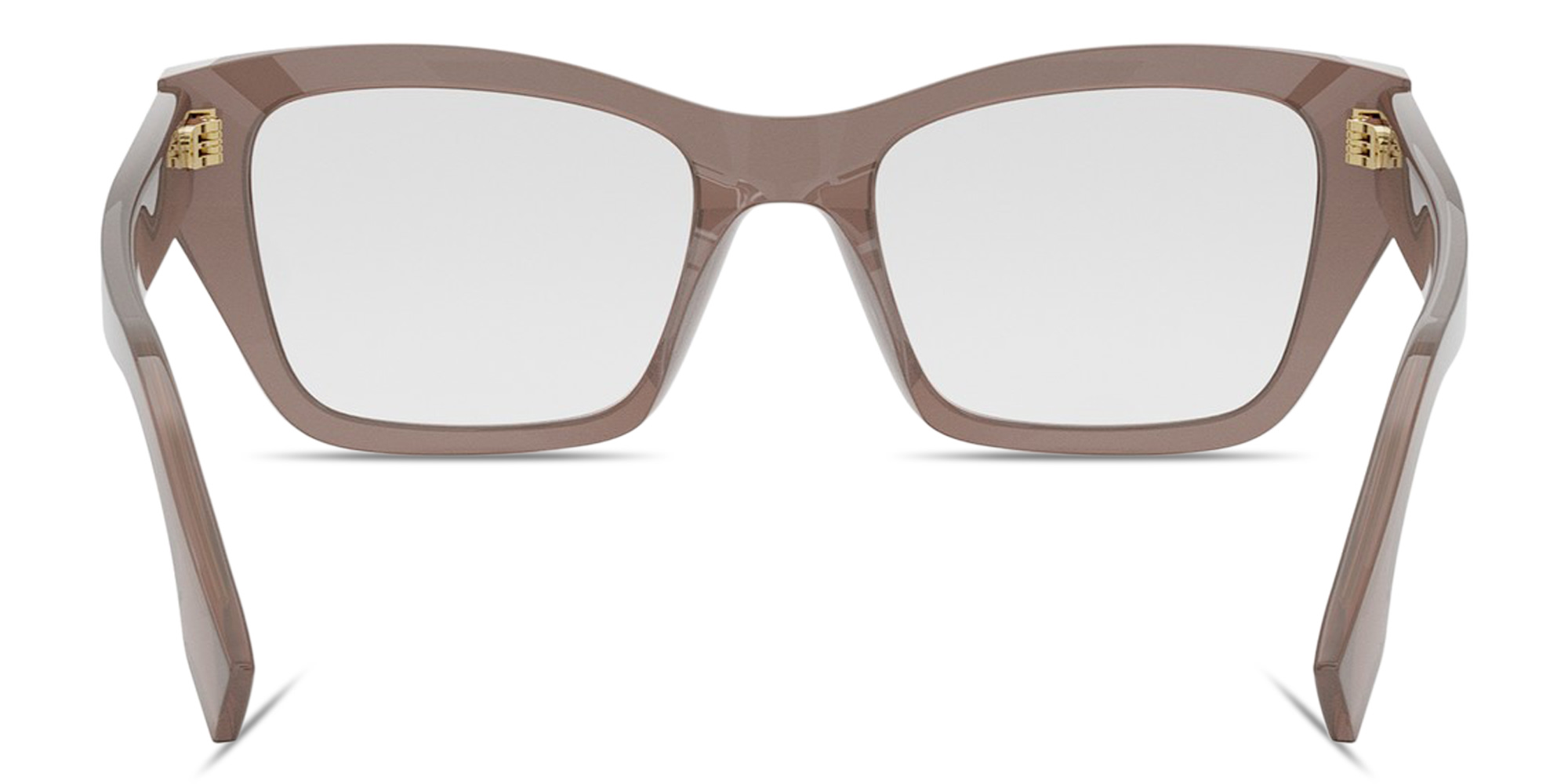 Shop FENDI Fendi Roma Square Eyeglasses in Transparent Brown online.