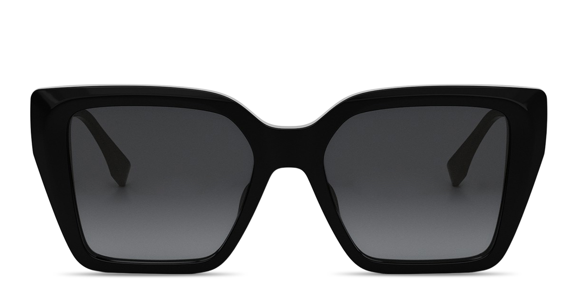 Shop FENDI FF Diamonds Square Sunglasses in Black online.
