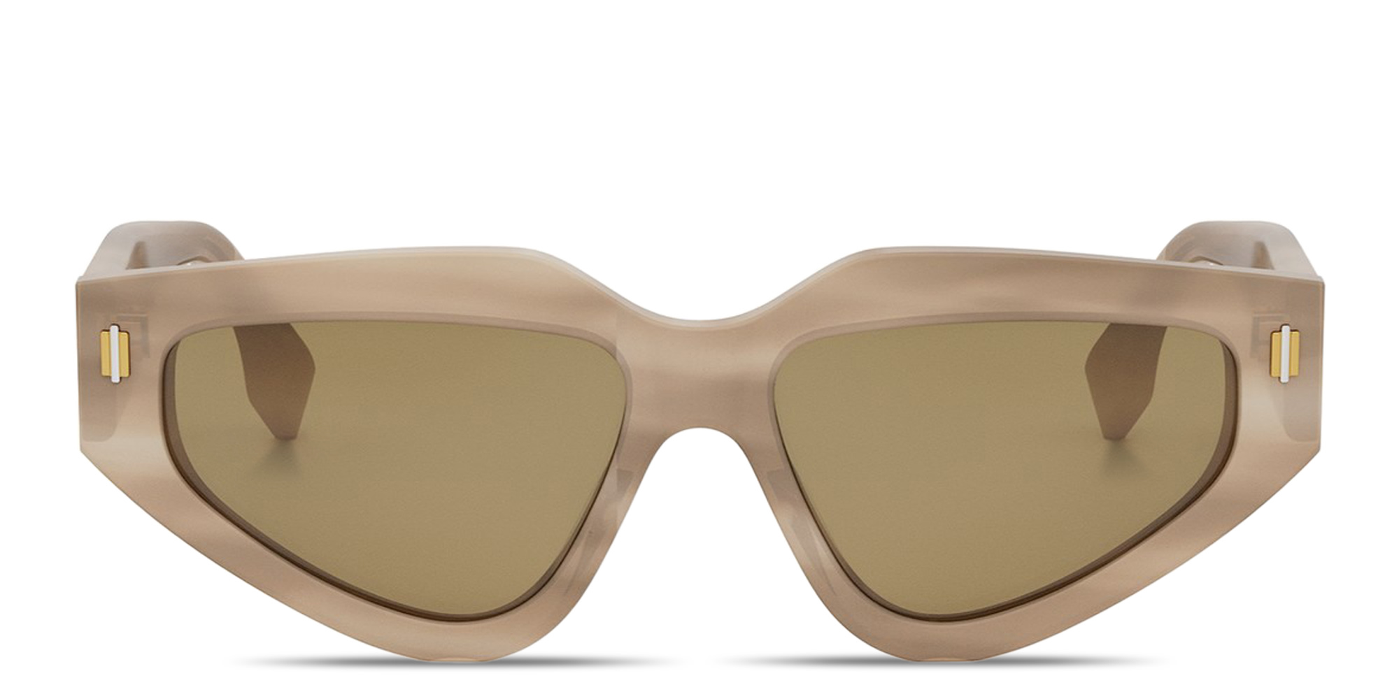 Shop FENDI Roma Cat-Eye Sunglasses in Beige online.