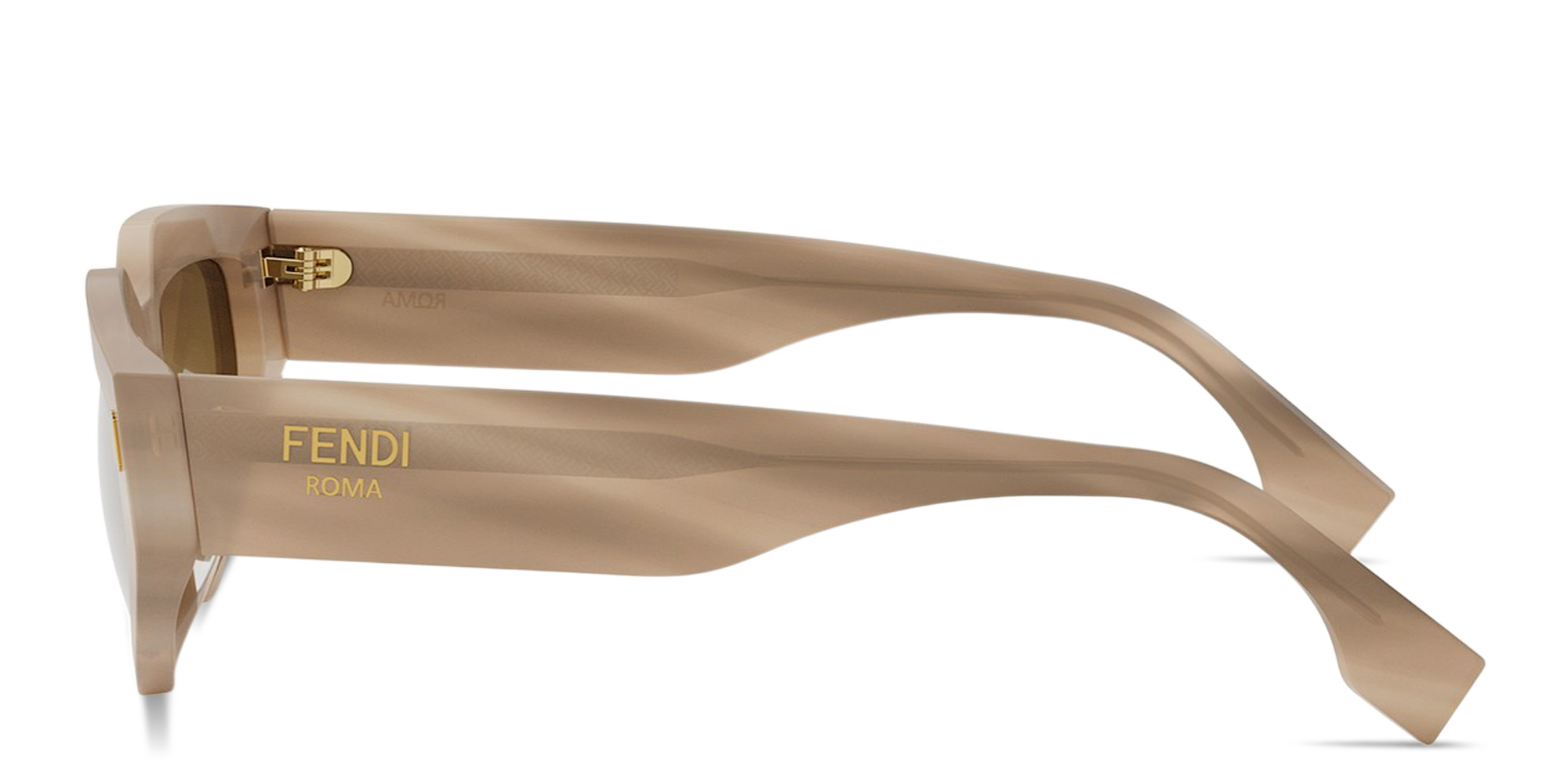 Shop FENDI Roma Cat-Eye Sunglasses in Beige online.