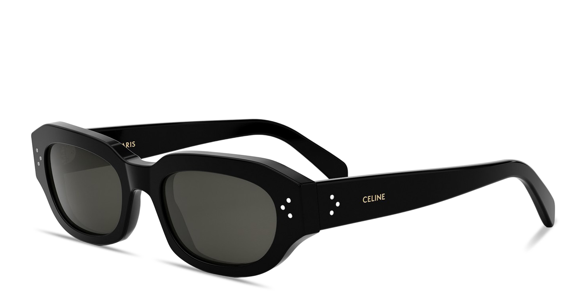 Shop CELINE CELINE 3 Dots Geometric Sunglasses in Black online.