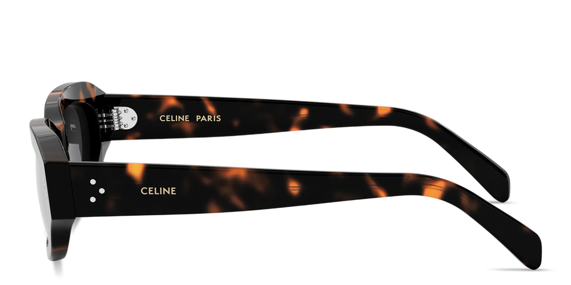 Shop CELINE CELINE 3 Dots Geometric Sunglasses in Dark Havana online.