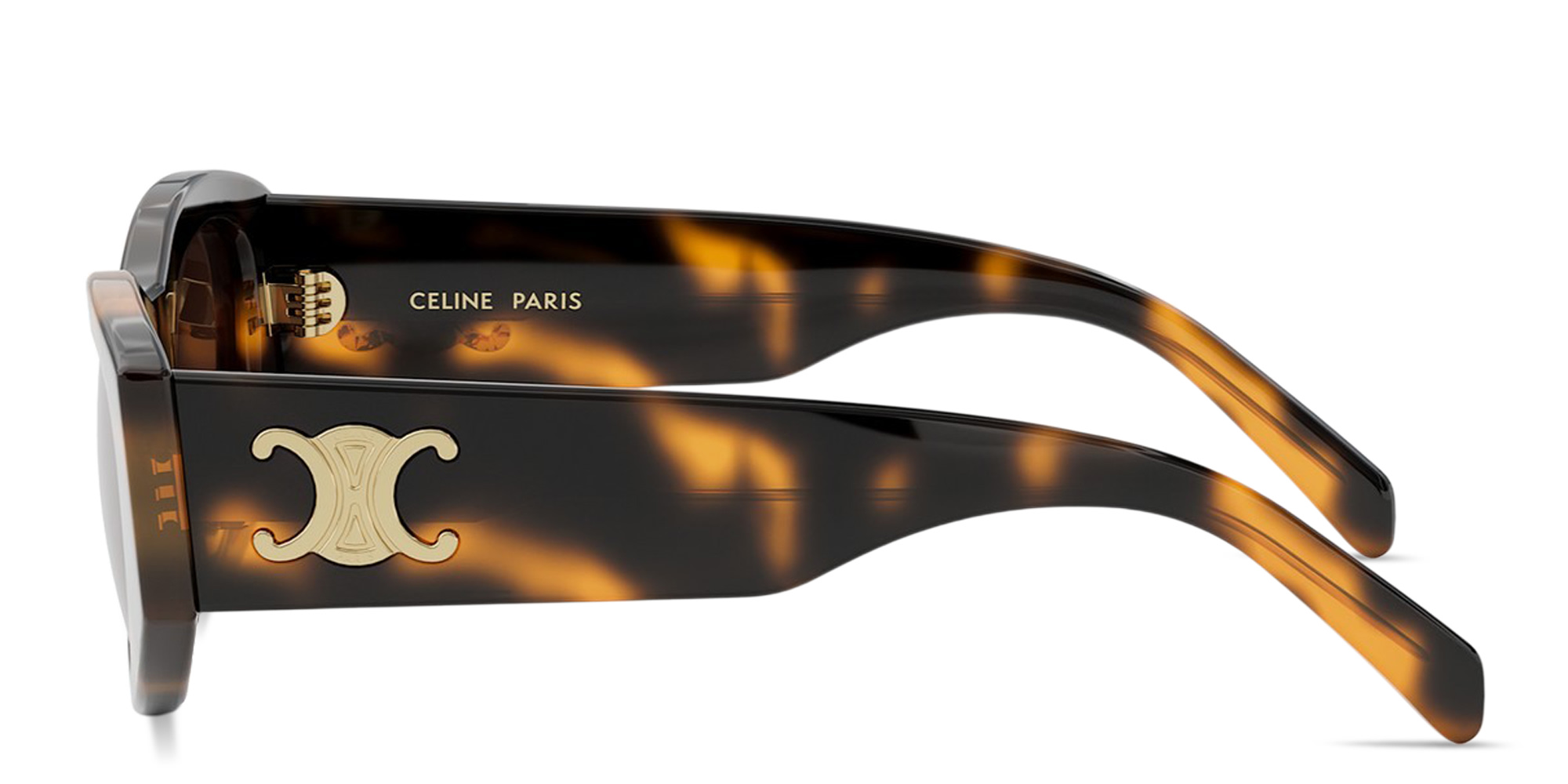 Shop CELINE Triomphe Geometric Sunglasses in Tortoise online.