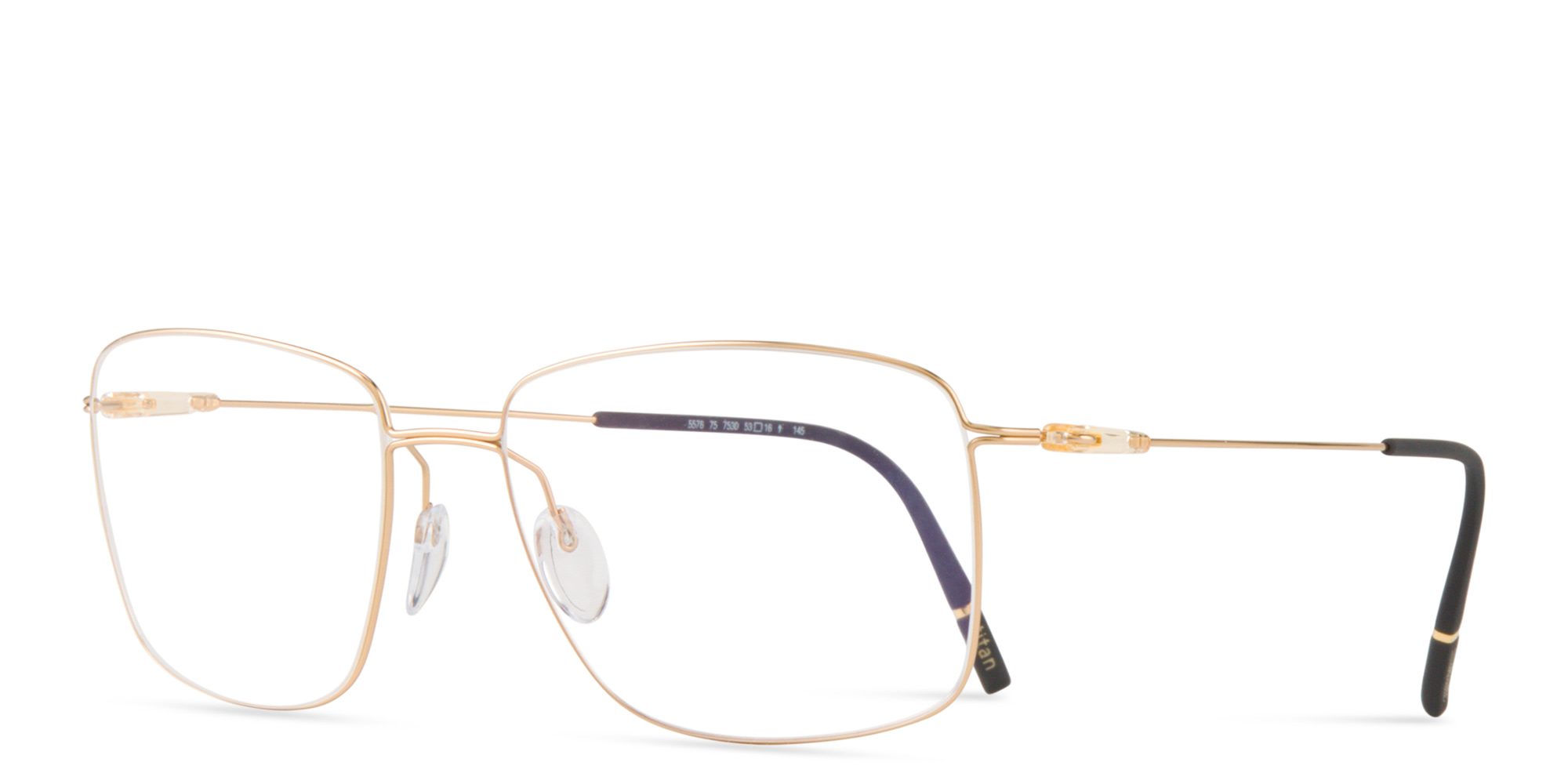 Shop Silhouette Dynamics Colorwave Square Eyeglasses in Gold online.
