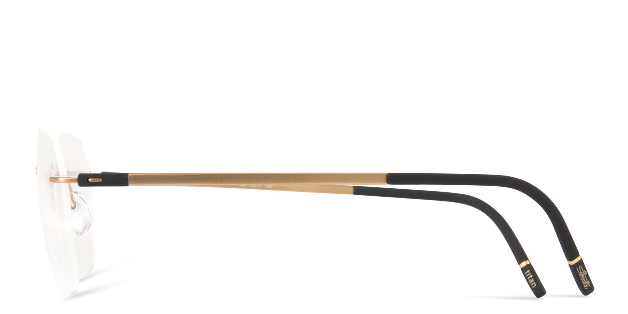 Shop Silhouette The Dawn Wide Rimless Square Eyeglasses in Gold online.