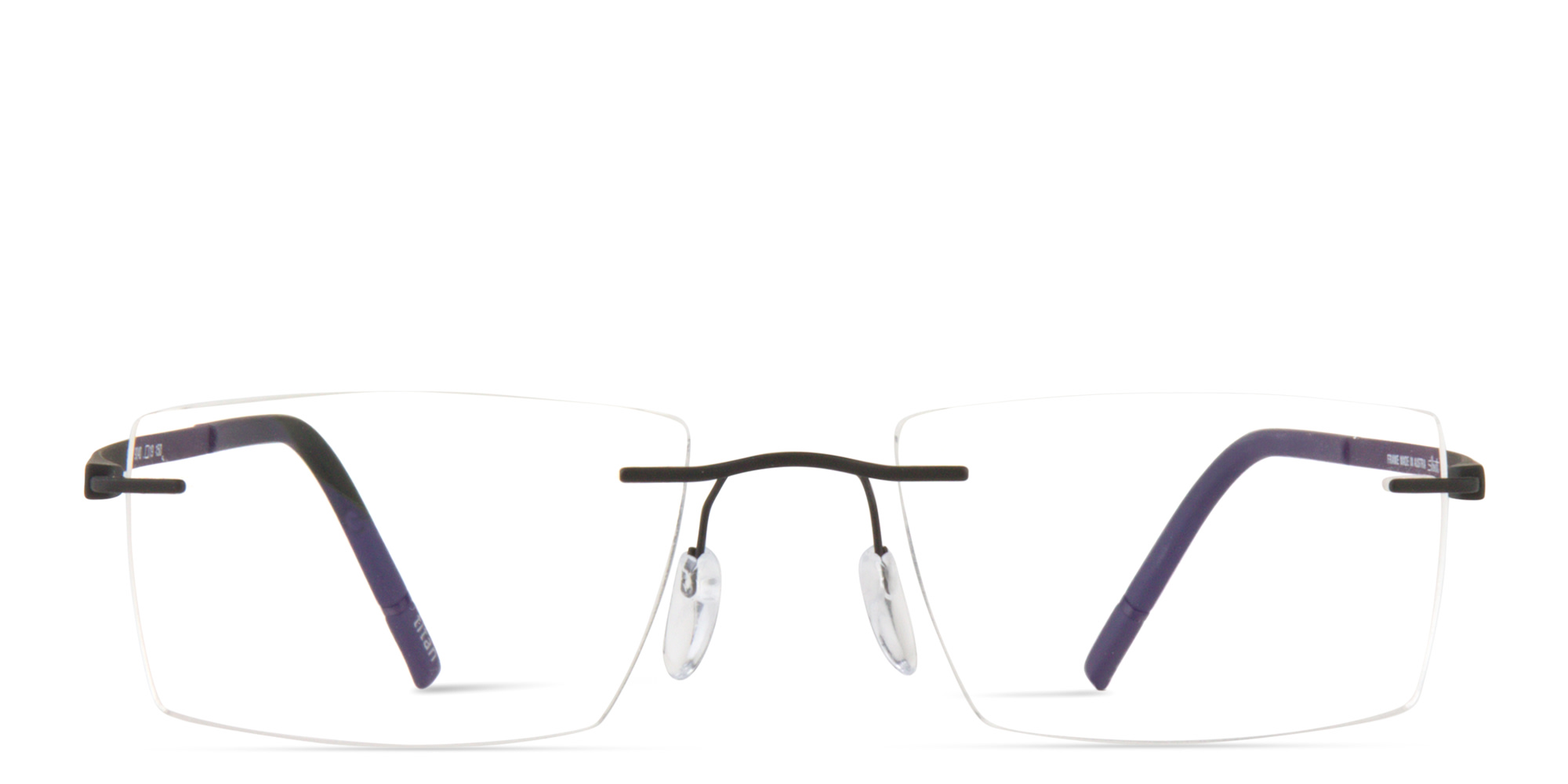 Shop Silhouette The Dawn Rimless Square Eyeglasses in Black online.