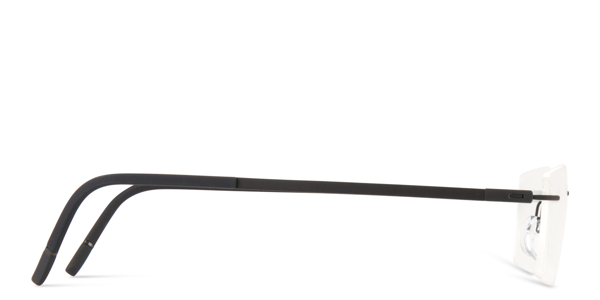 Shop Silhouette The Dawn Rimless Square Eyeglasses in Black online.