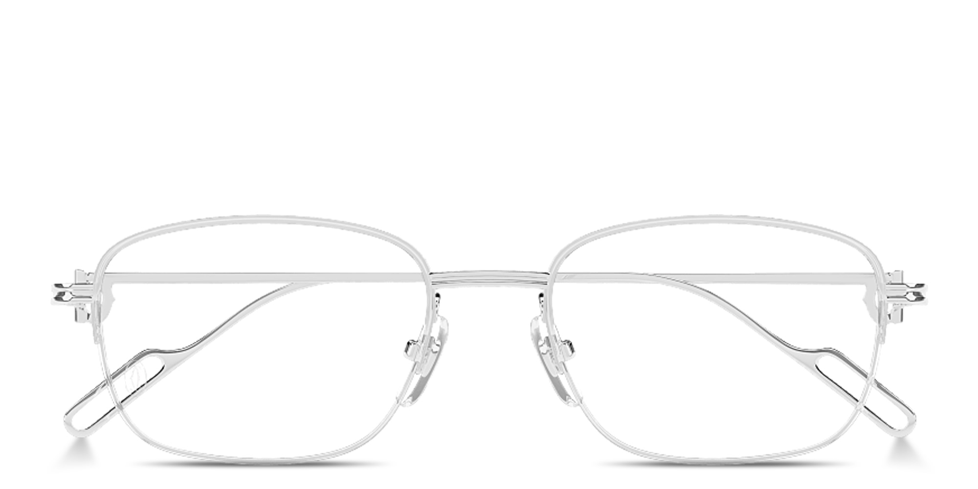 Shop Cartier Première de Cartier Half-Rim Rectangle Eyeglasses in Silver online.