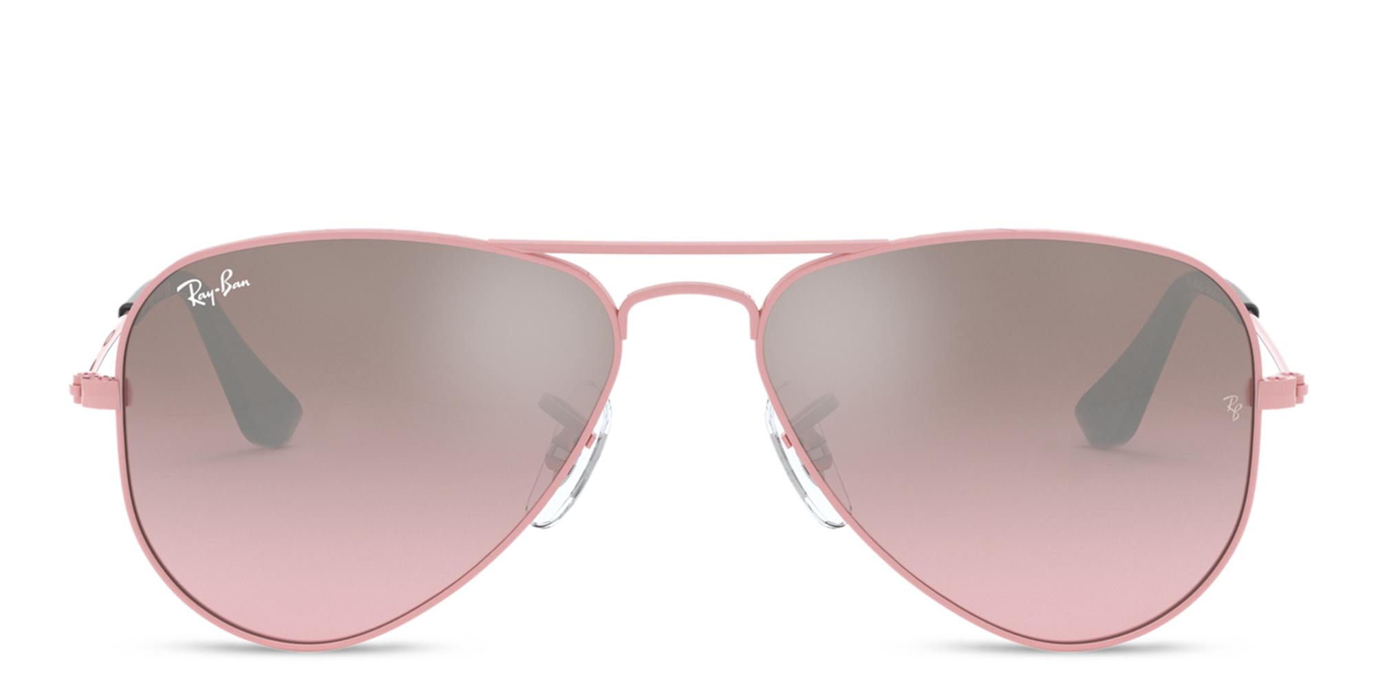 Shop Ray-Ban Junior Kids Aviator Sunglasses in Pink online.