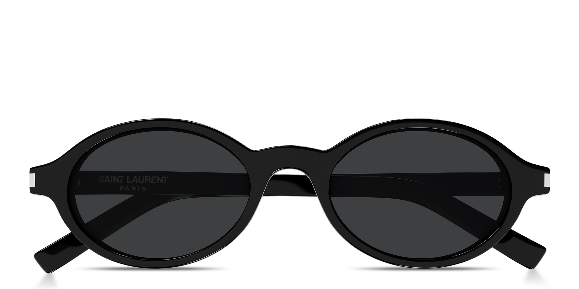 Shop SAINT LAURENT Jeanne Oval Sunglasses in Black online.