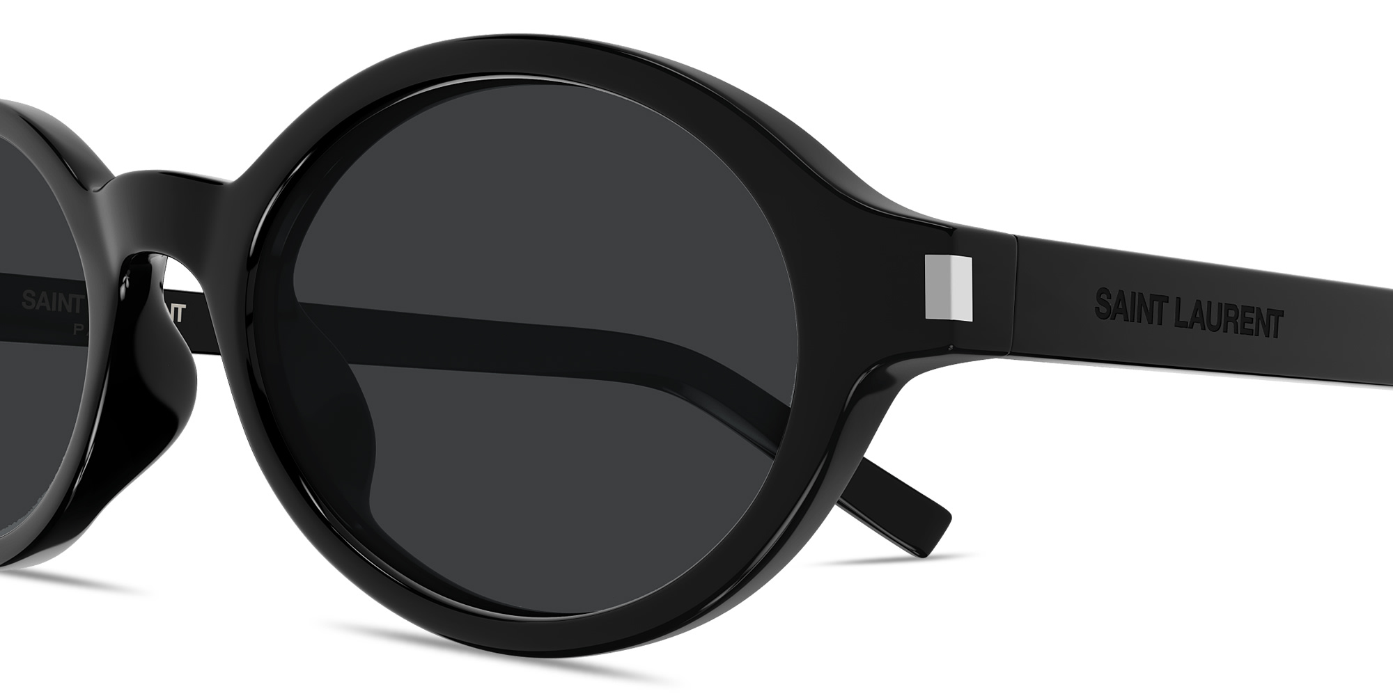 Shop SAINT LAURENT Jeanne Oval Sunglasses in Black online.