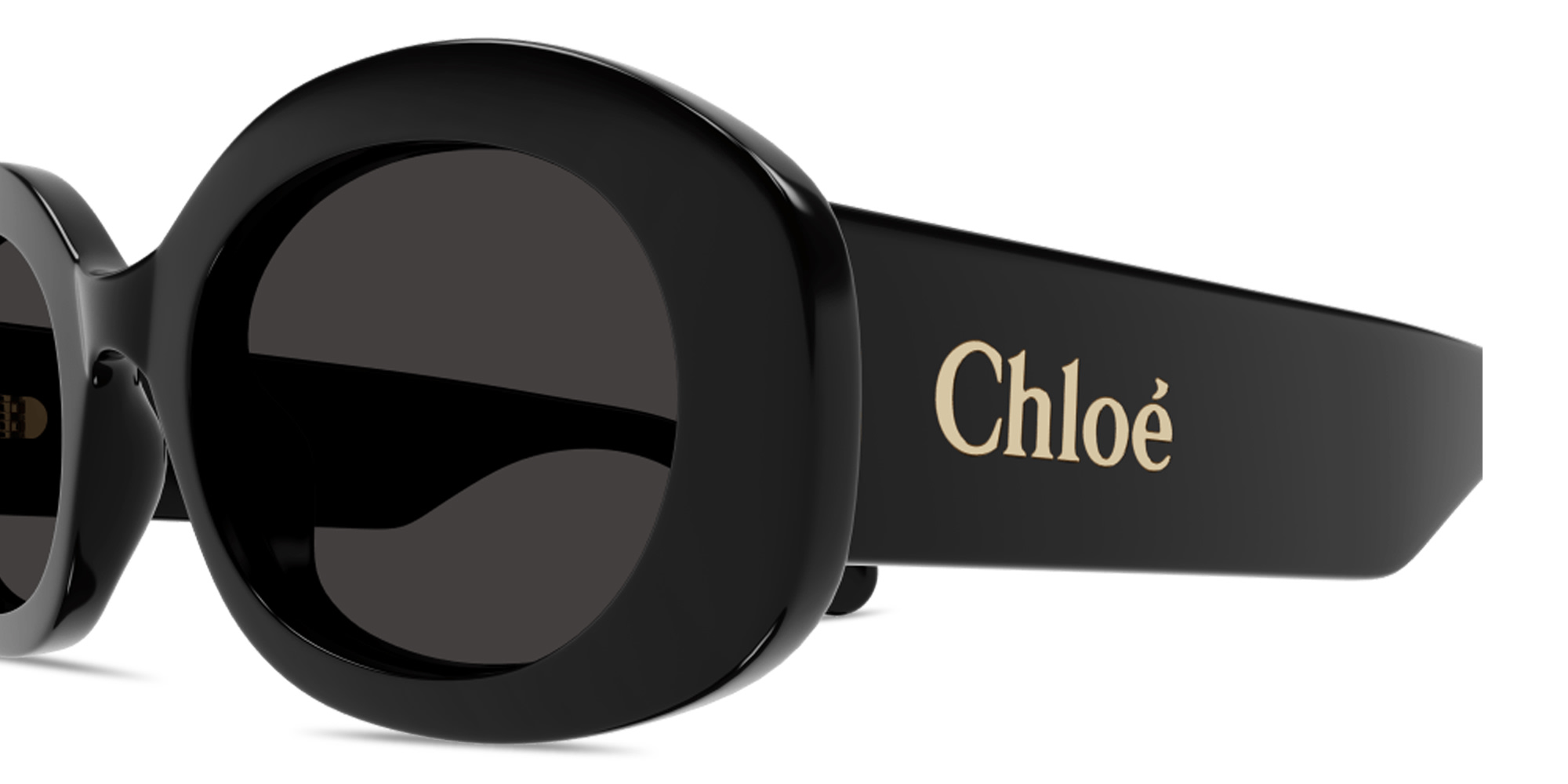 تسوق نظارات شمسية بيضاوية بتوقيع العلامة كلوي بلون أسود أونلاين.