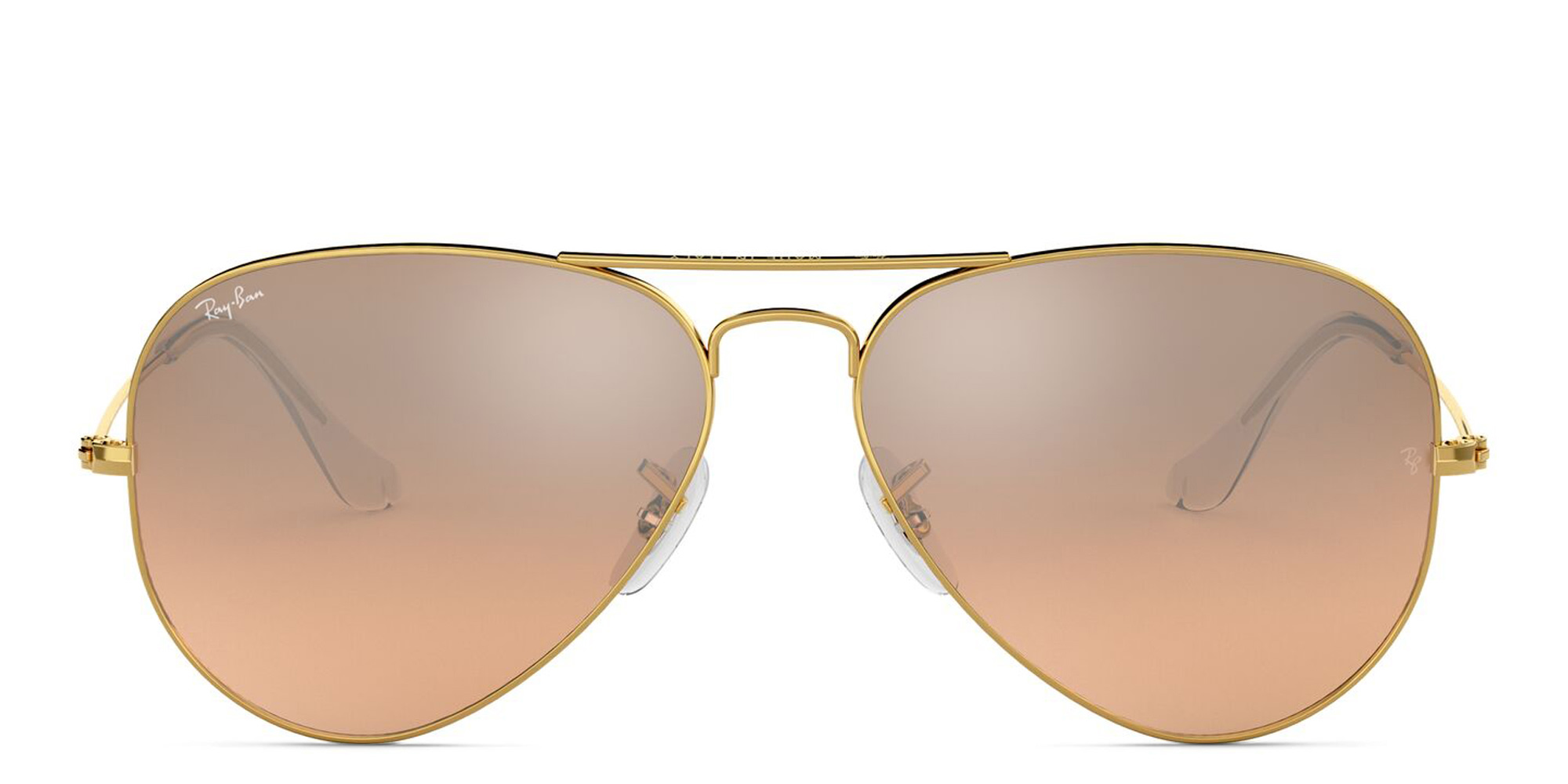 Shop Ray-Ban Unisex Aviator Sunglasses in Metal in Polished Arista Gold online.