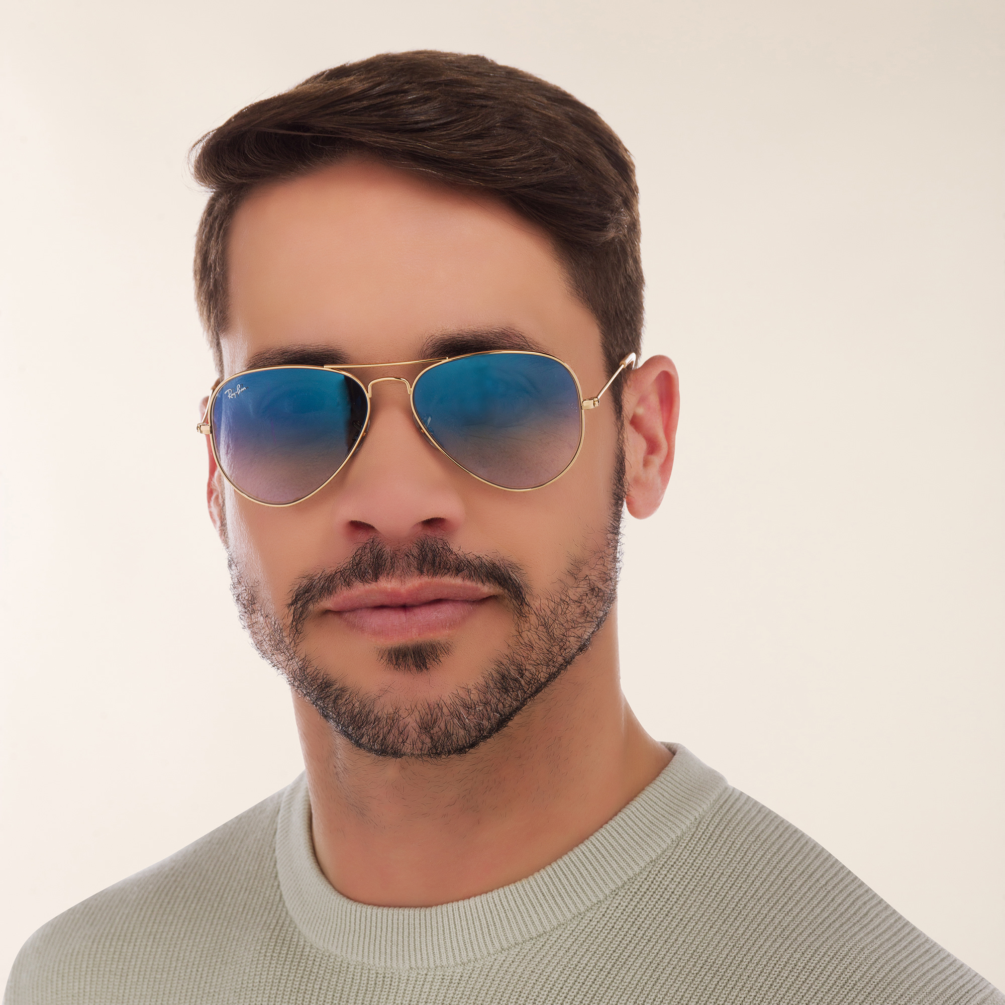 Ray-Ban Aviator Gradient Sunglasses in Gold – Product Photo 8