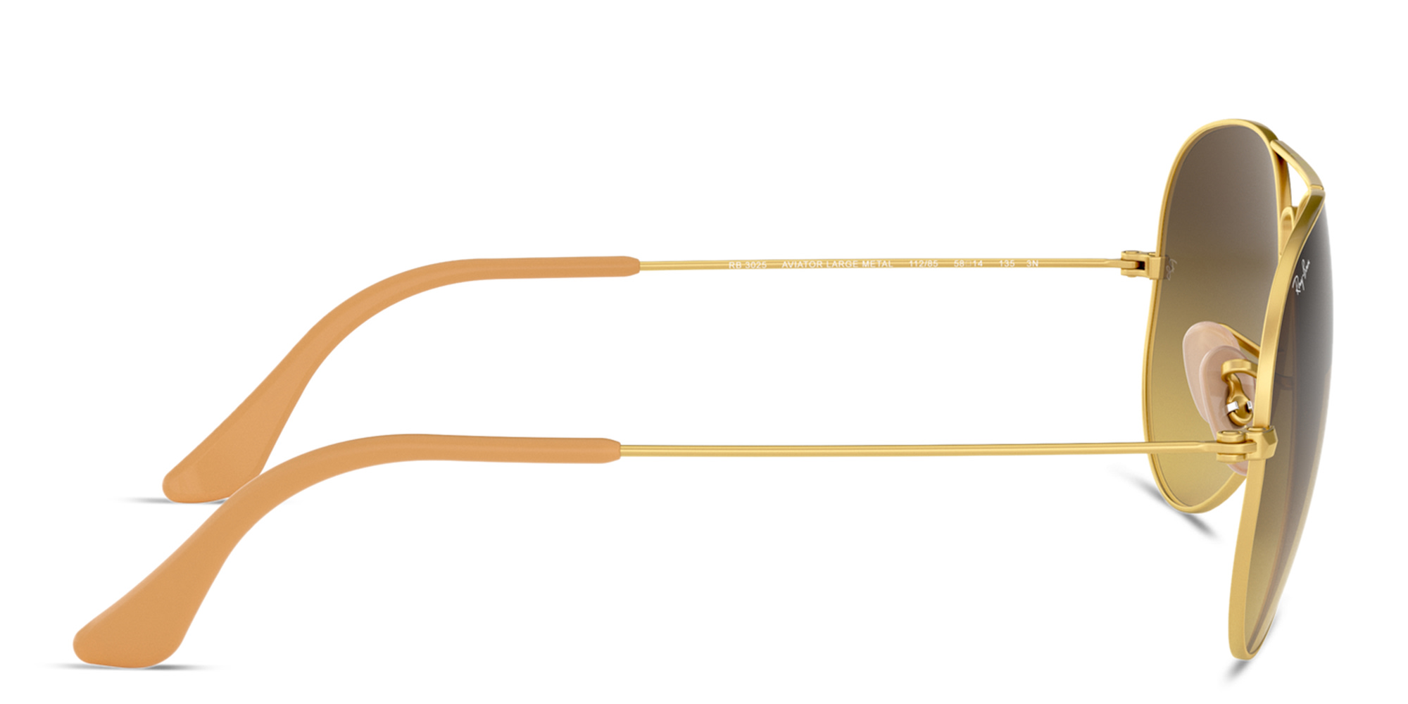 Shop Ray-Ban Unisex Pilot Sunglasses in Matte Gold online.