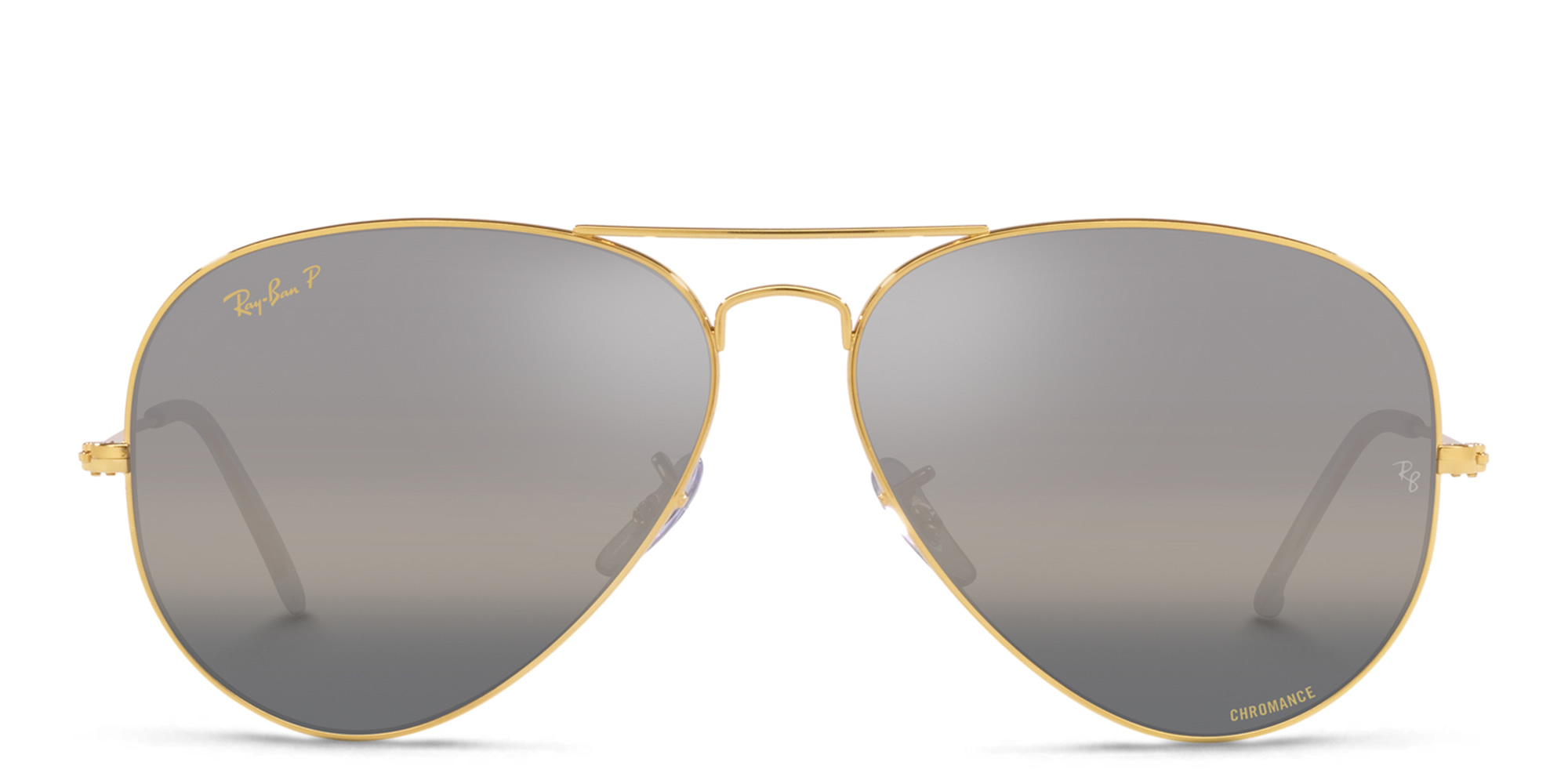 Shop Ray-Ban Unisex Pilot Sunglasses in Gold online.