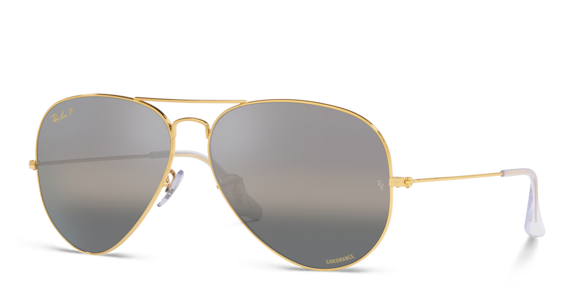 Shop Ray-Ban Unisex Pilot Sunglasses in Gold online.