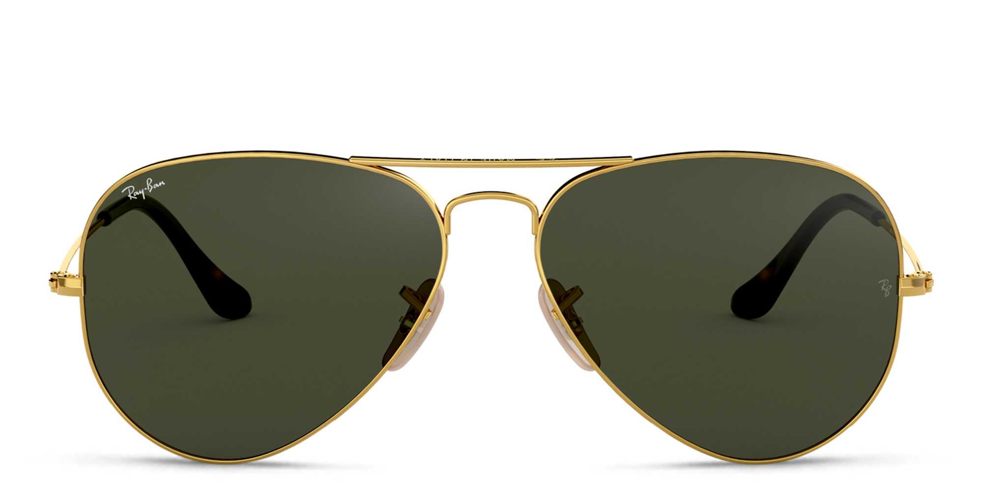 Shop Ray-Ban Unisex Aviator Sunglasses in Metal in Polished Arista Gold online.