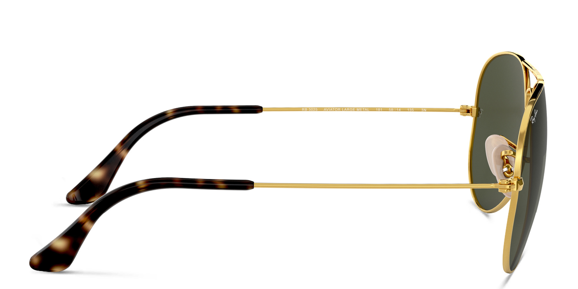 Shop Ray-Ban Unisex Aviator Sunglasses in Metal in Polished Arista Gold online.