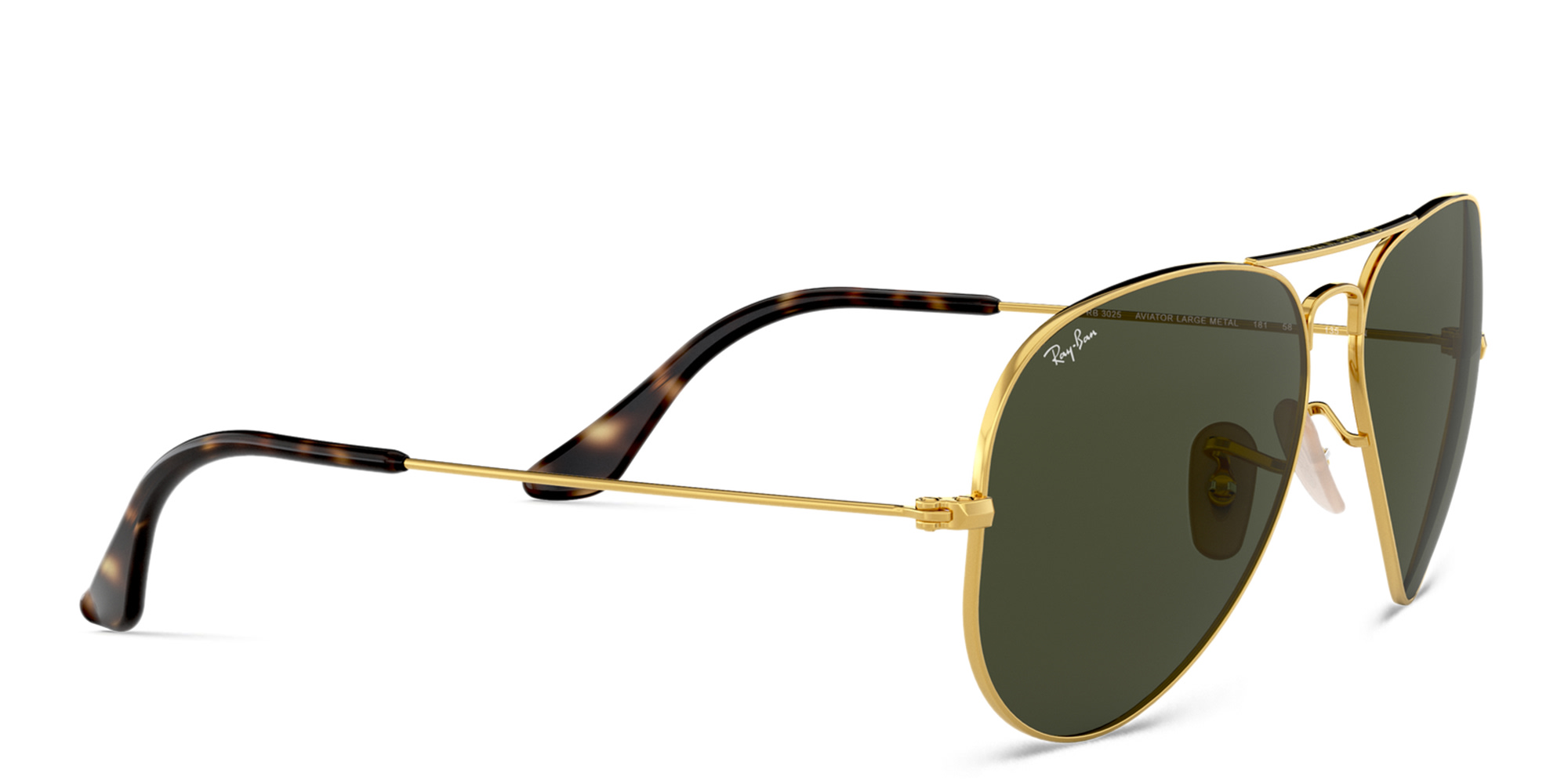 Shop Ray-Ban Unisex Aviator Sunglasses in Metal in Polished Arista Gold online.