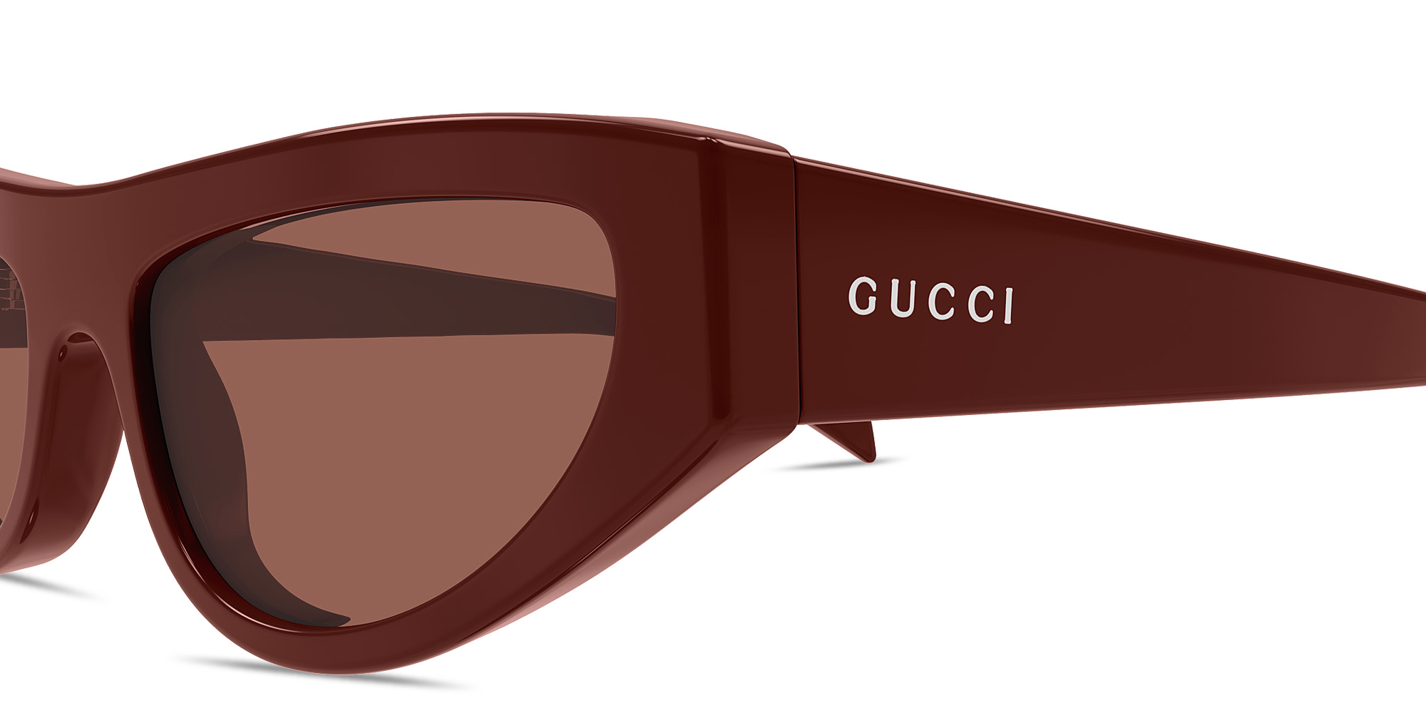 GUCCI Logo Lettering Cat-Eye Sunglasses in Burgundy – Product Photo 3