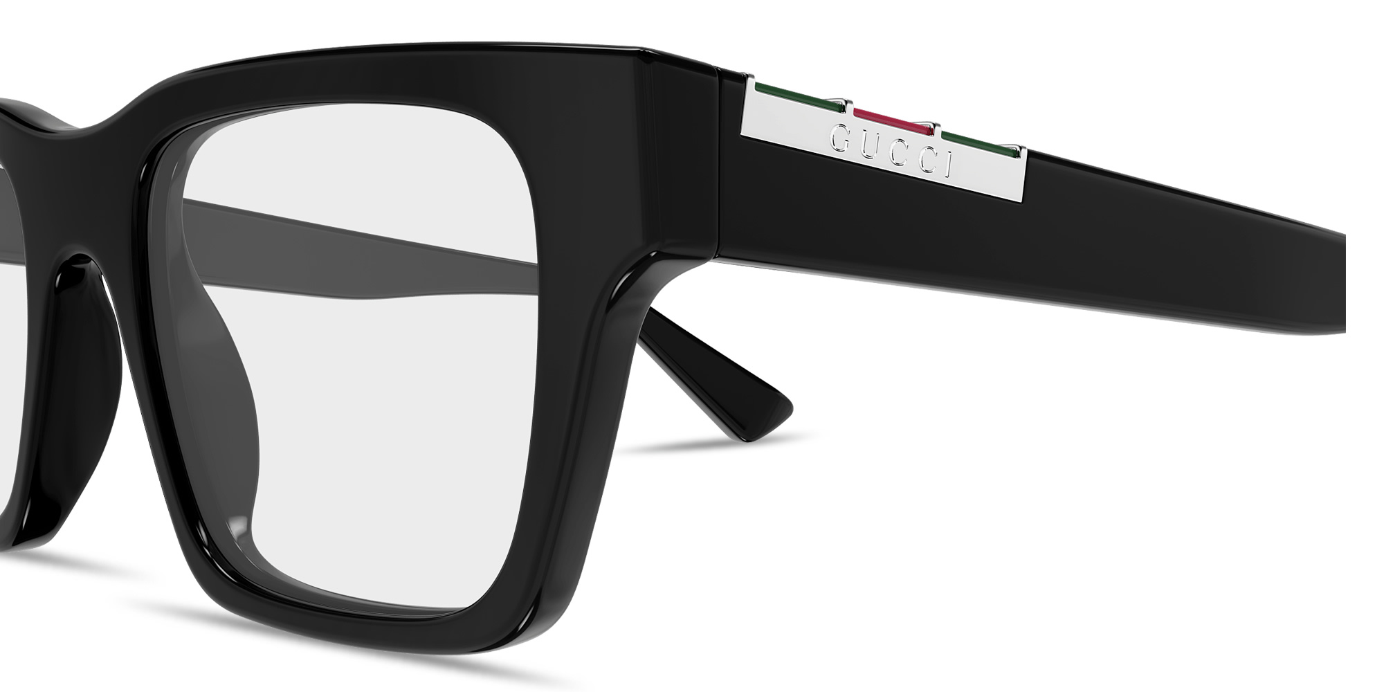 GUCCI Web Square Eyeglasses in Black – Product Photo 3