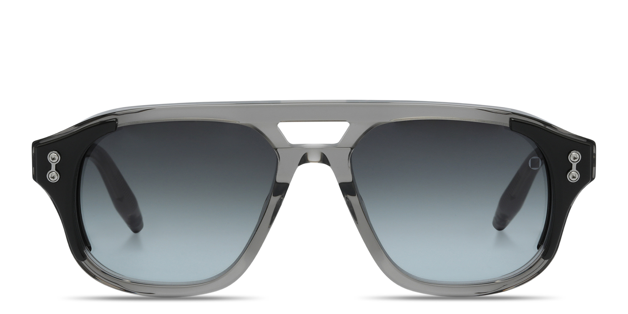 Shop AKONI Phoenix Unisex Aviator Sunglasses in Crystal Grey online.
