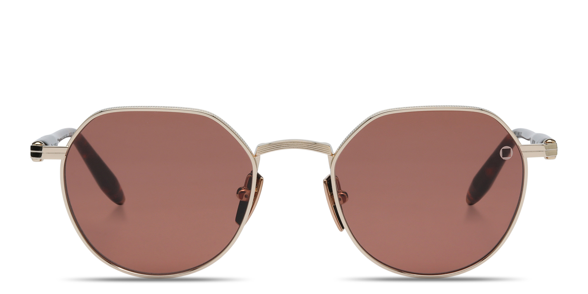 Shop AKONI Themis Unisex Panthos Sunglasses in Gold online.