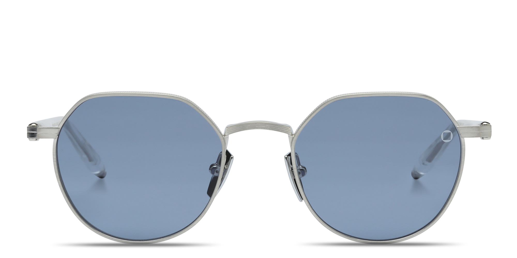 Shop AKONI Themis Unisex Panthos Sunglasses in Silver online.