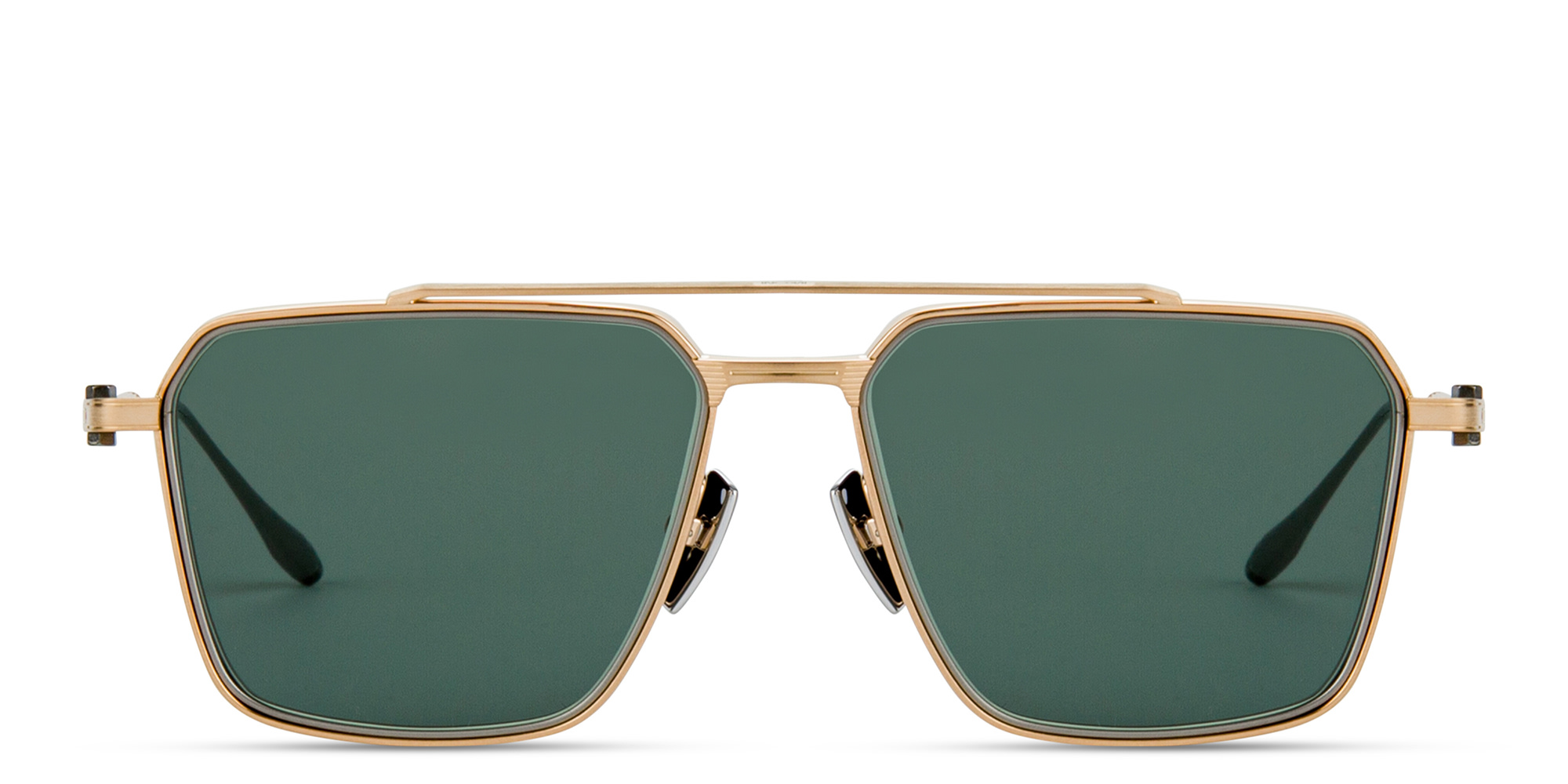 Shop AKONI Telesto Unisex Aviator Sunglasses in Gold online.