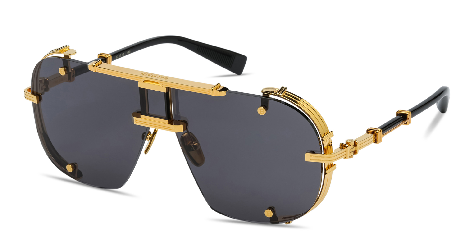 Shop BALMAIN Colonel Unisex Aviator Sunglasses in Gold online.