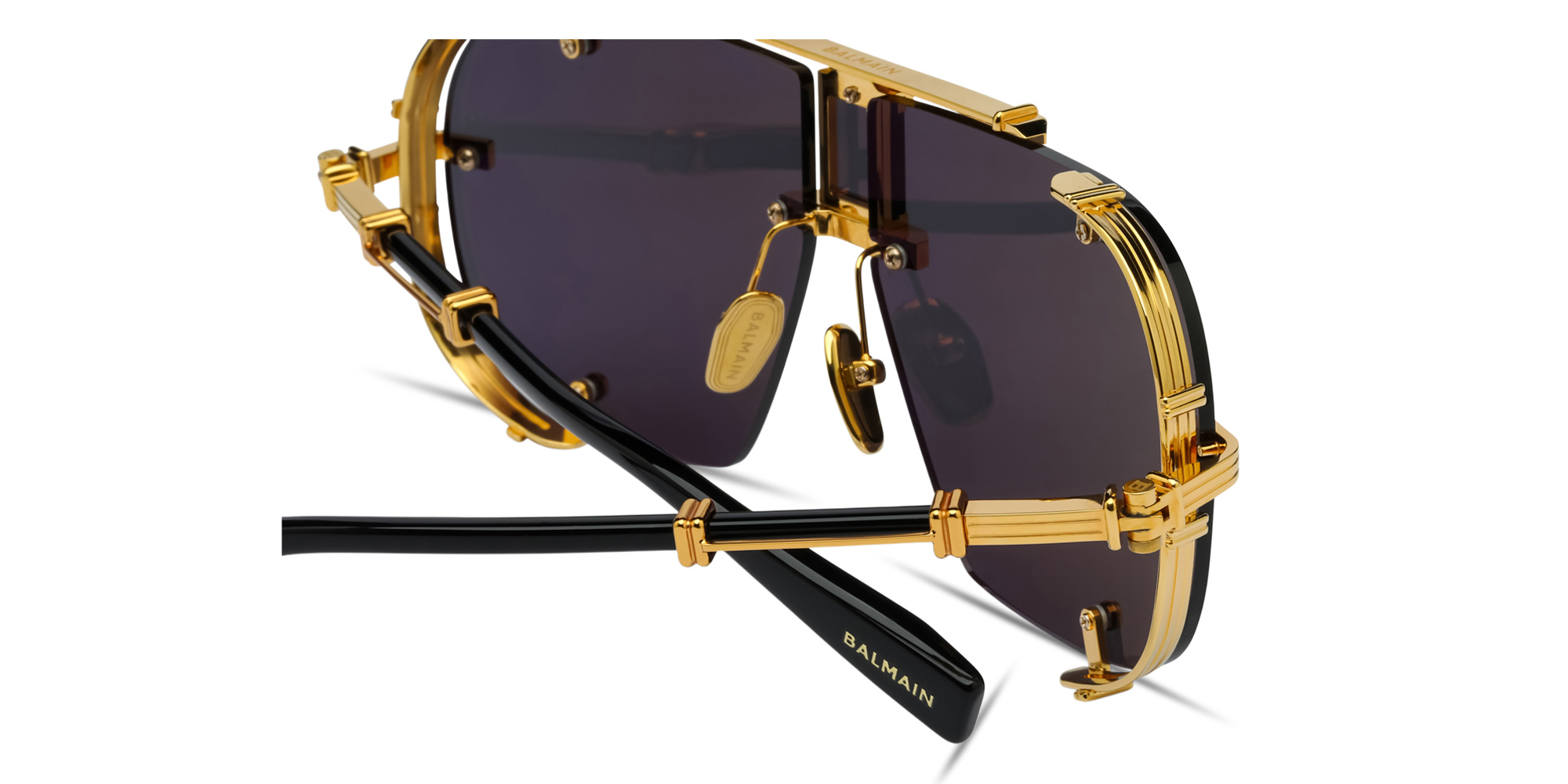 Shop BALMAIN Colonel Unisex Aviator Sunglasses in Gold online.