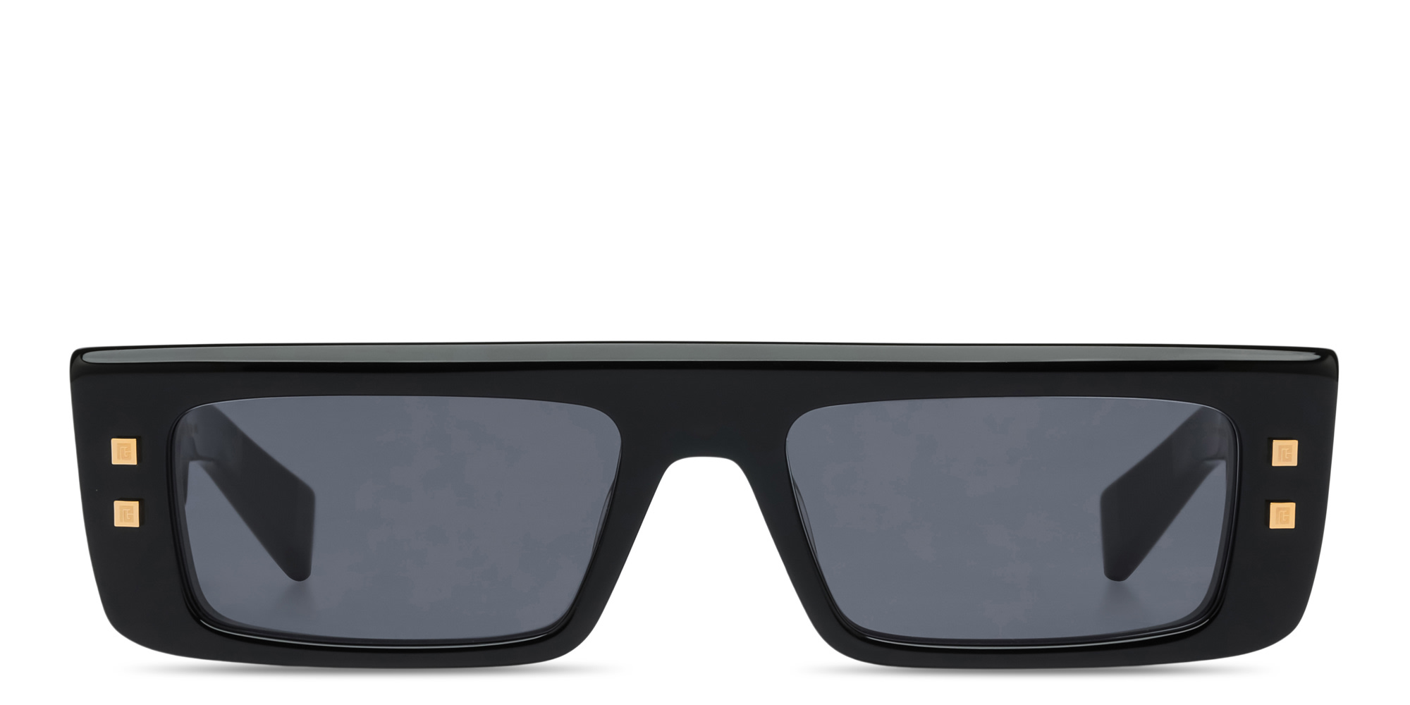 Shop BALMAIN B-Army III Unisex Rectangle Sunglasses in Black online.