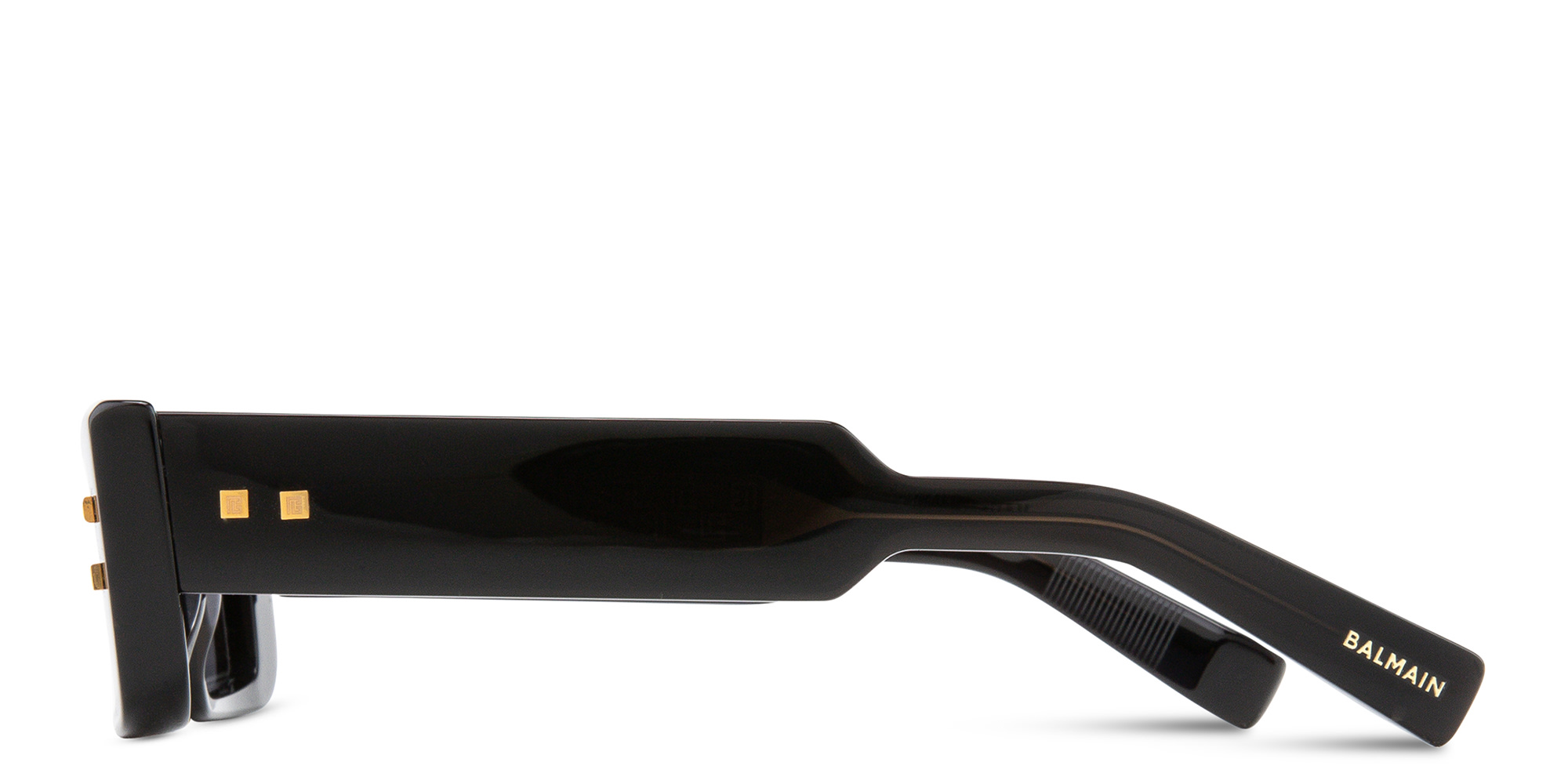 Shop BALMAIN B-Army III Unisex Rectangle Sunglasses in Black online.