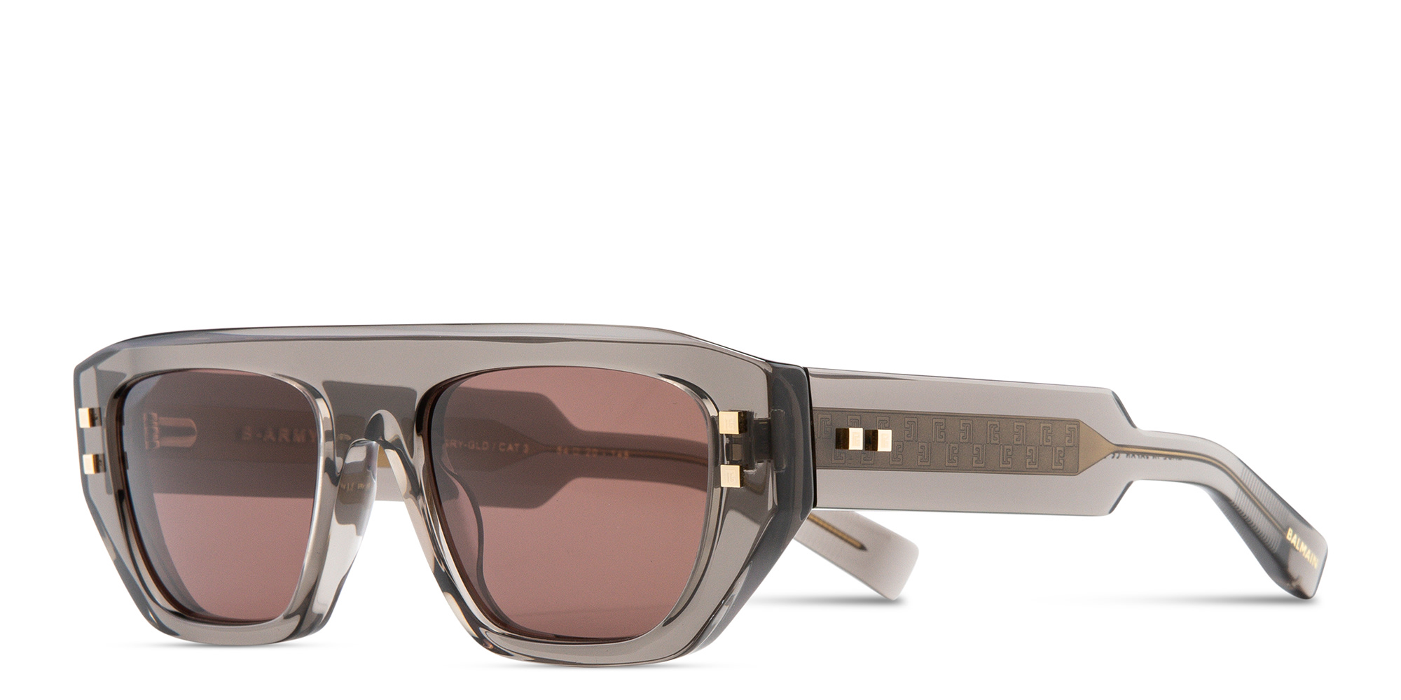 تسوق نظارات شمسية بي-آرمي II بإطار مستطيل للجنسين بالمان بلون رمادي كريستال أونلاين.