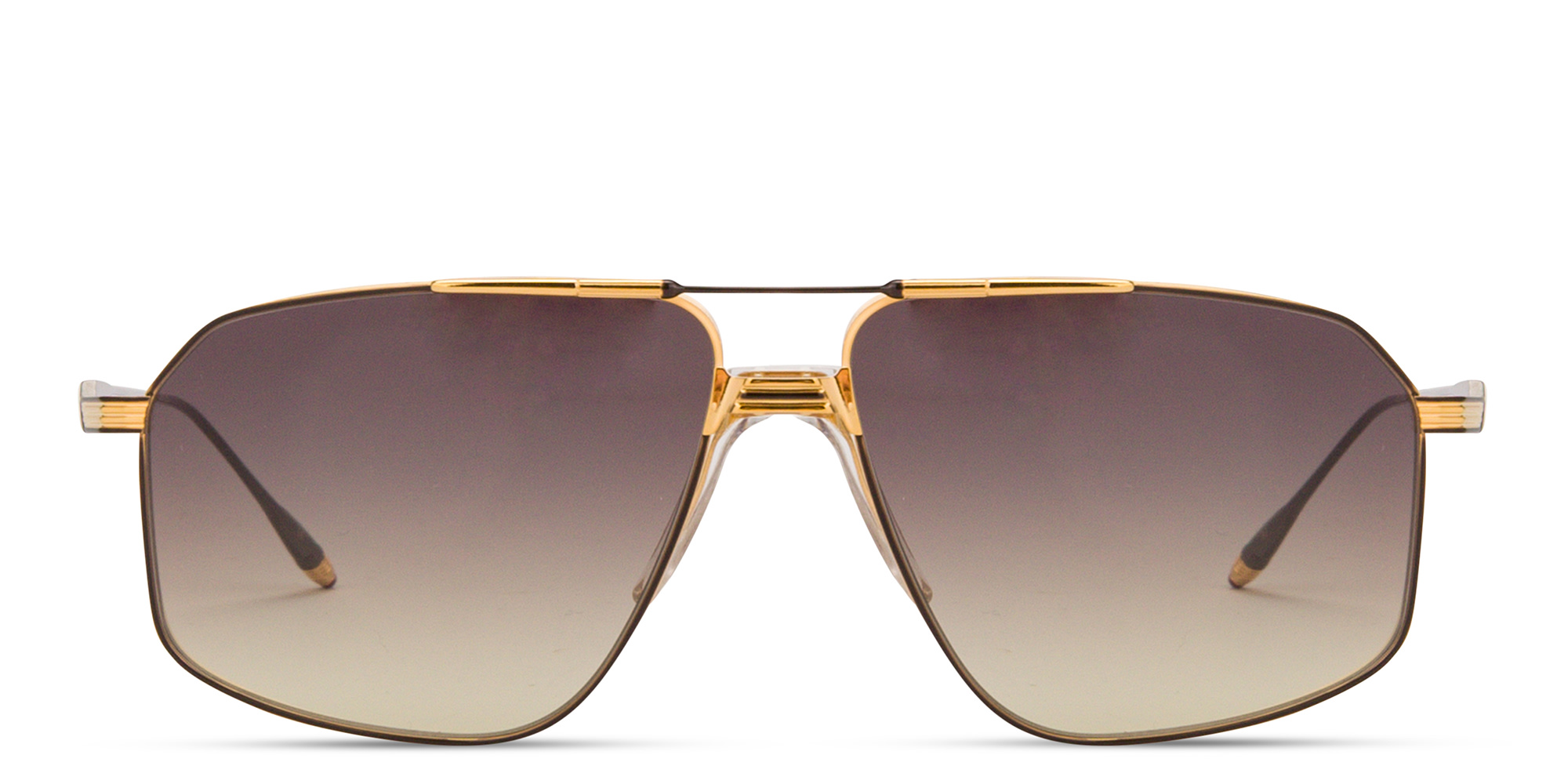 Shop JACQUES MARIE MAGE Jagger Unisex Aviator Sunglasses in Black Gold online.
