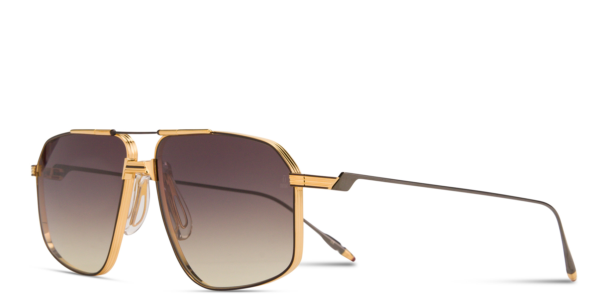 Shop JACQUES MARIE MAGE Jagger Unisex Aviator Sunglasses in Black Gold online.