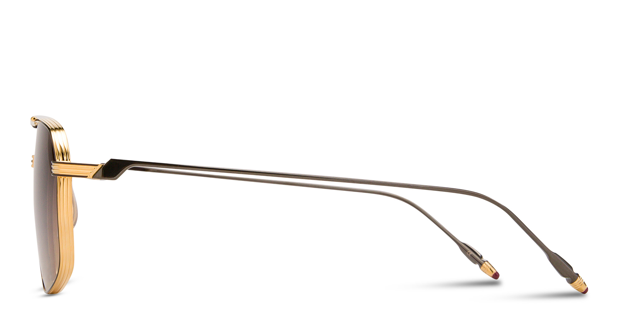 Shop JACQUES MARIE MAGE Jagger Unisex Aviator Sunglasses in Black Gold online.