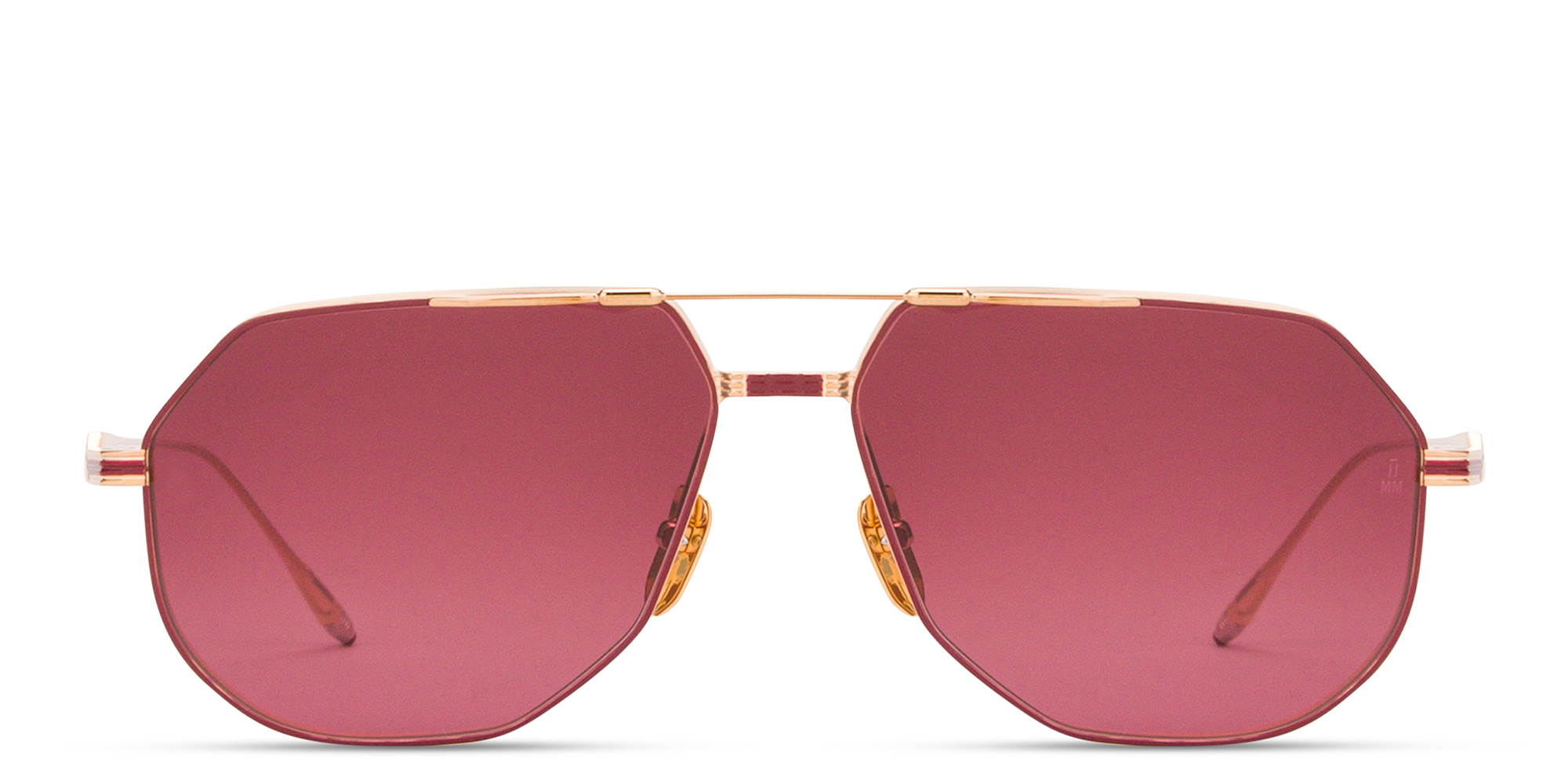 Shop JACQUES MARIE MAGE Reynold Unisex Aviator Sunglasses in Gold online.