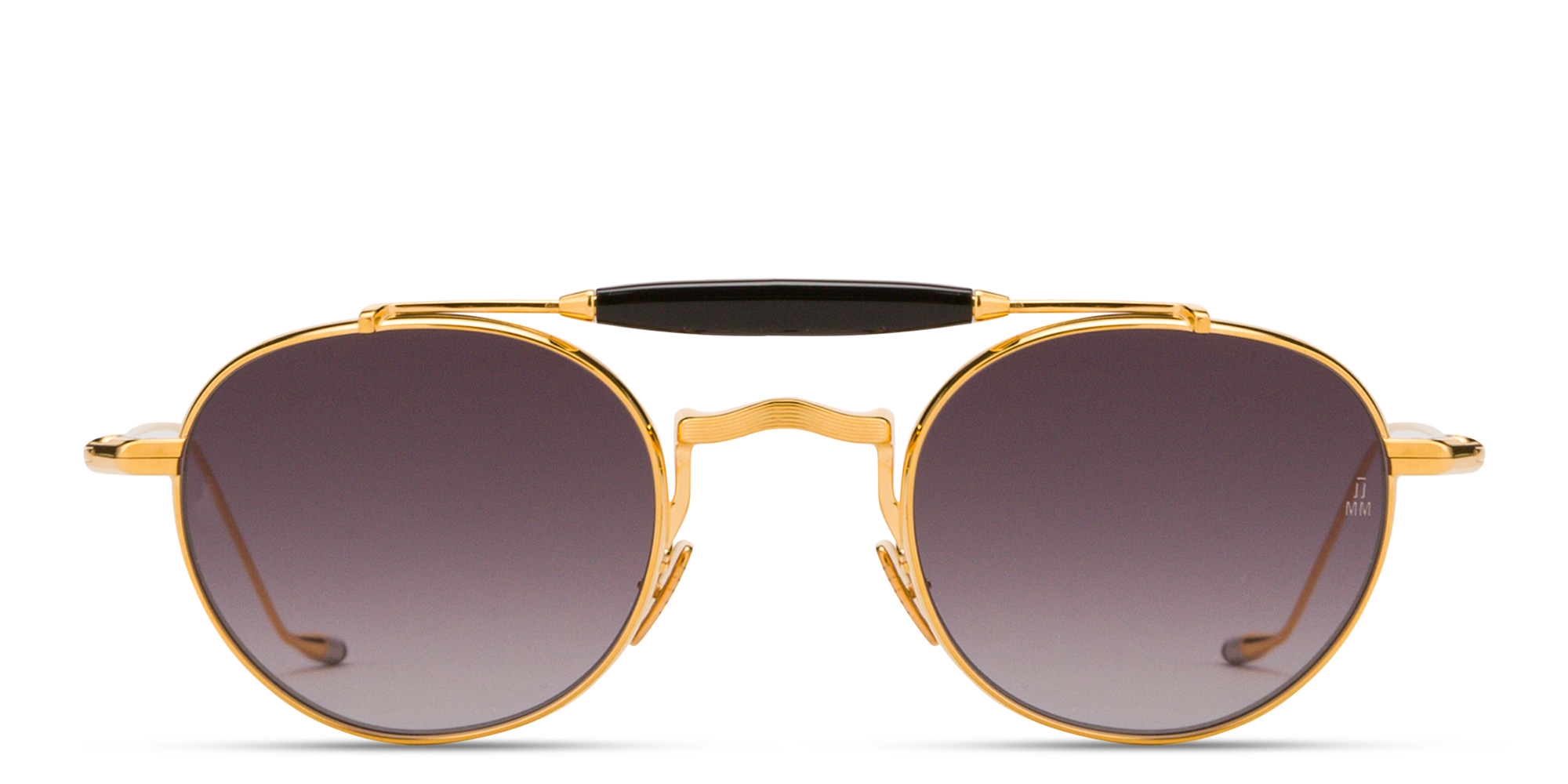 JACQUES MARIE MAGE Dasan Unisex Round Sunglasses in Gold – Product Photo 1