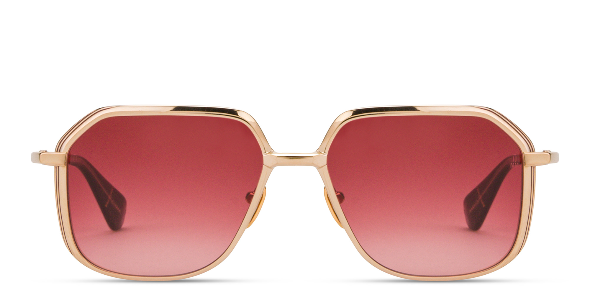 Shop JACQUES MARIE MAGE Aida Unisex Irregular Sunglasses in Light Gold online.