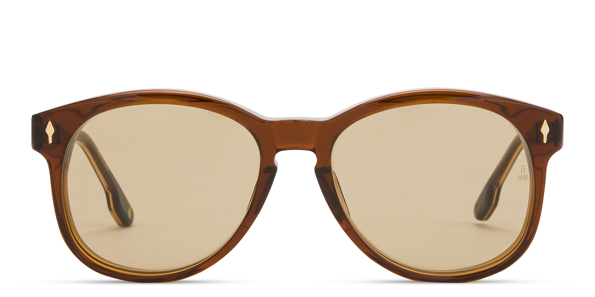 JACQUES MARIE MAGE Kay Unisex Square Sunglasses in Transparent Brown – Product Photo 1