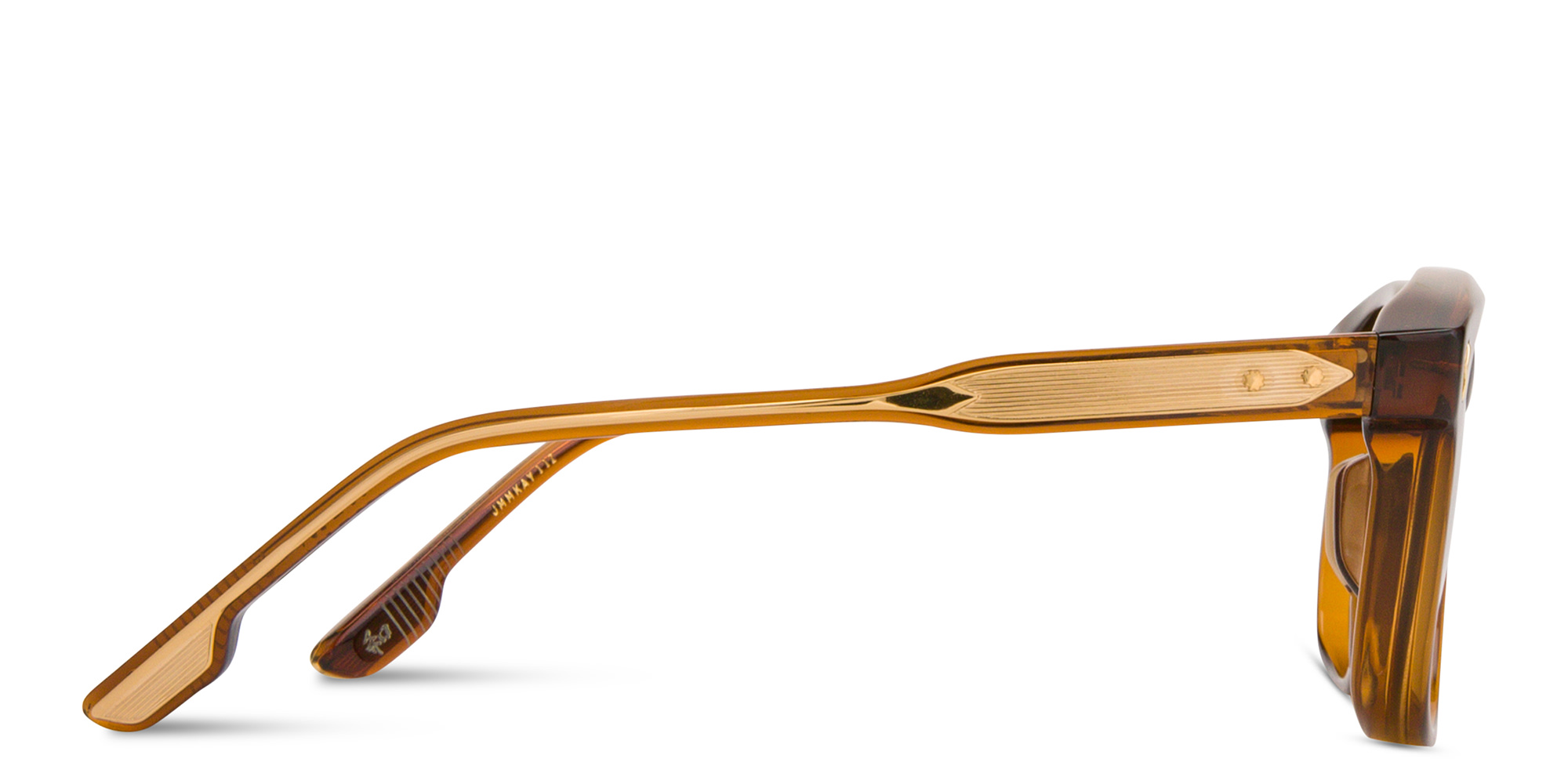 JACQUES MARIE MAGE Kay Unisex Square Sunglasses in Transparent Brown – Product Photo 3