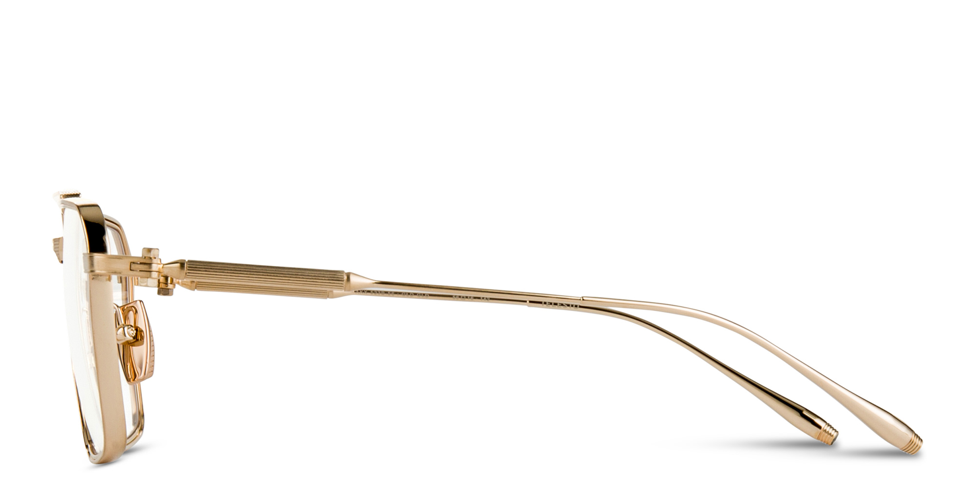 Shop AKONI Telesto Unisex Wide Aviator Eyeglasses in Gold online.