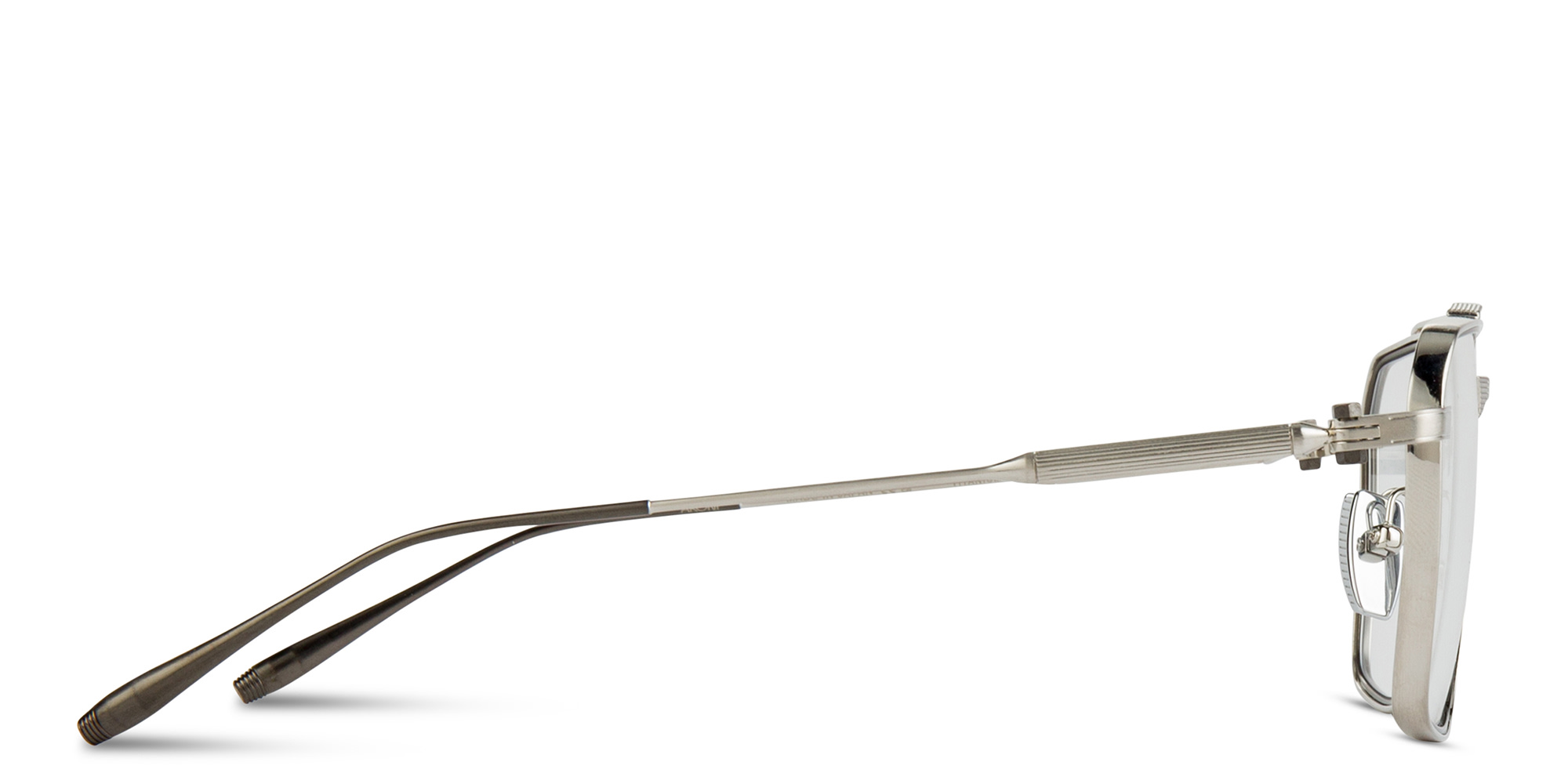 Shop AKONI Telesto Unisex Wide Aviator Eyeglasses in Silver online.