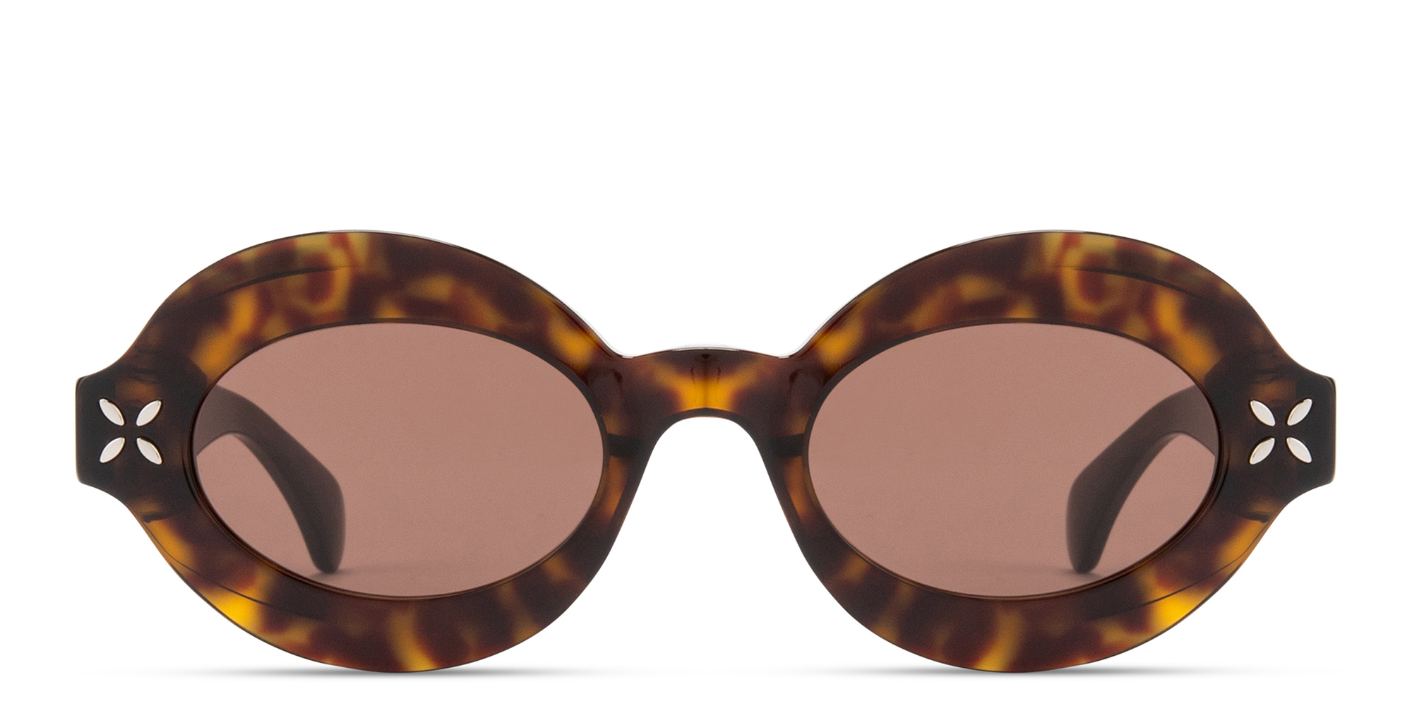 تسوق نظارات شمسية طراز بانتوس مزيّنة ببتلات الزهور علايا بلون مموه أونلاين.