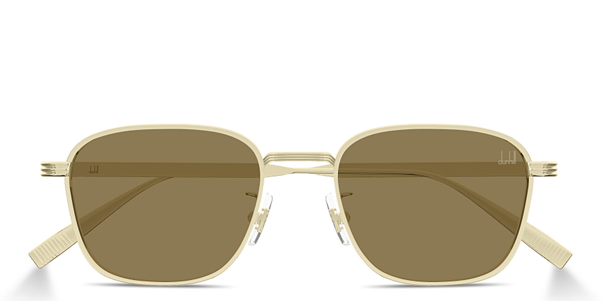 Shop Dunhill Signature Reed Square Sunglasses in Gold online.