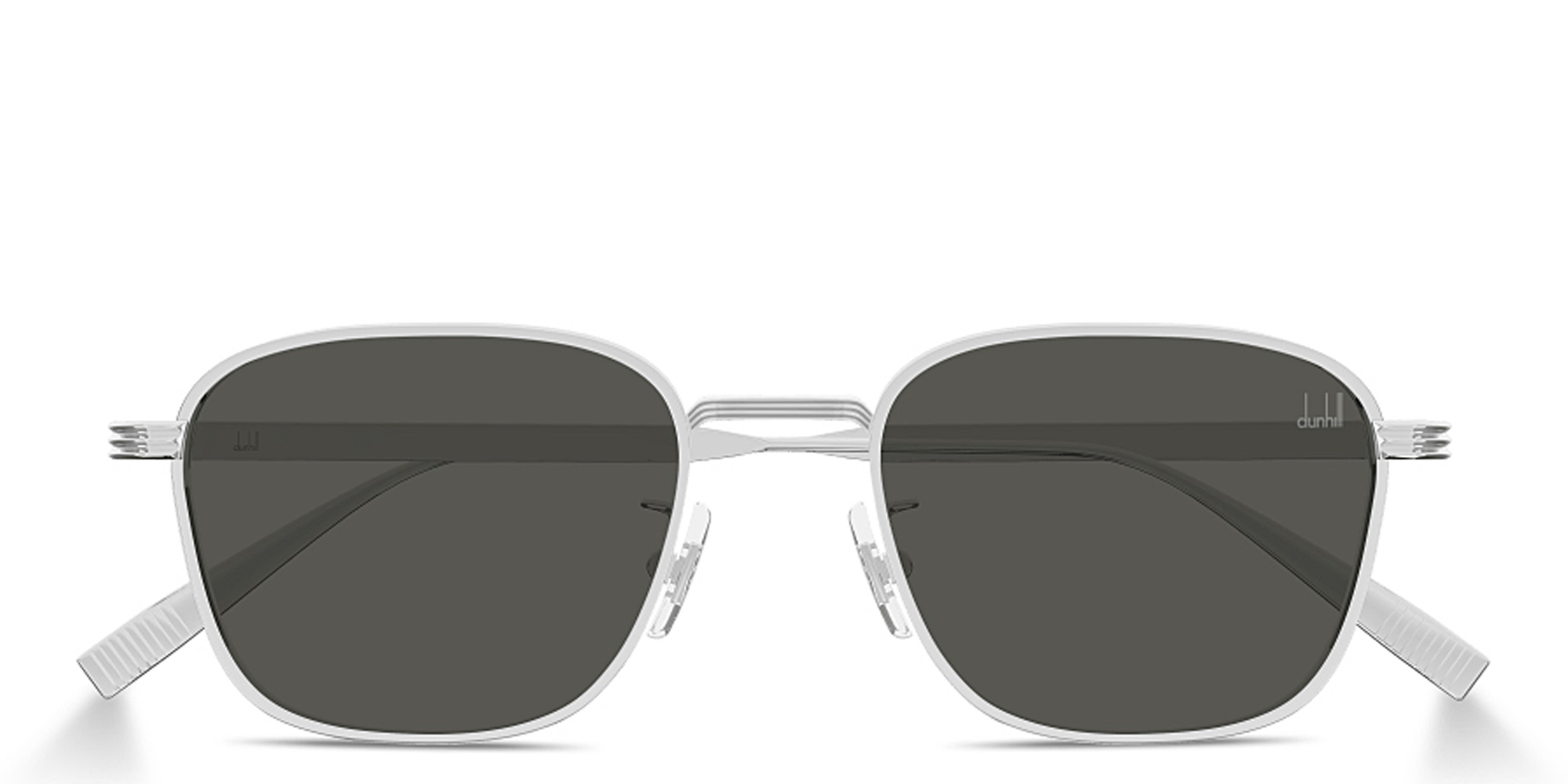 Shop Dunhill Signature Reed Square Sunglasses in Silver online.
