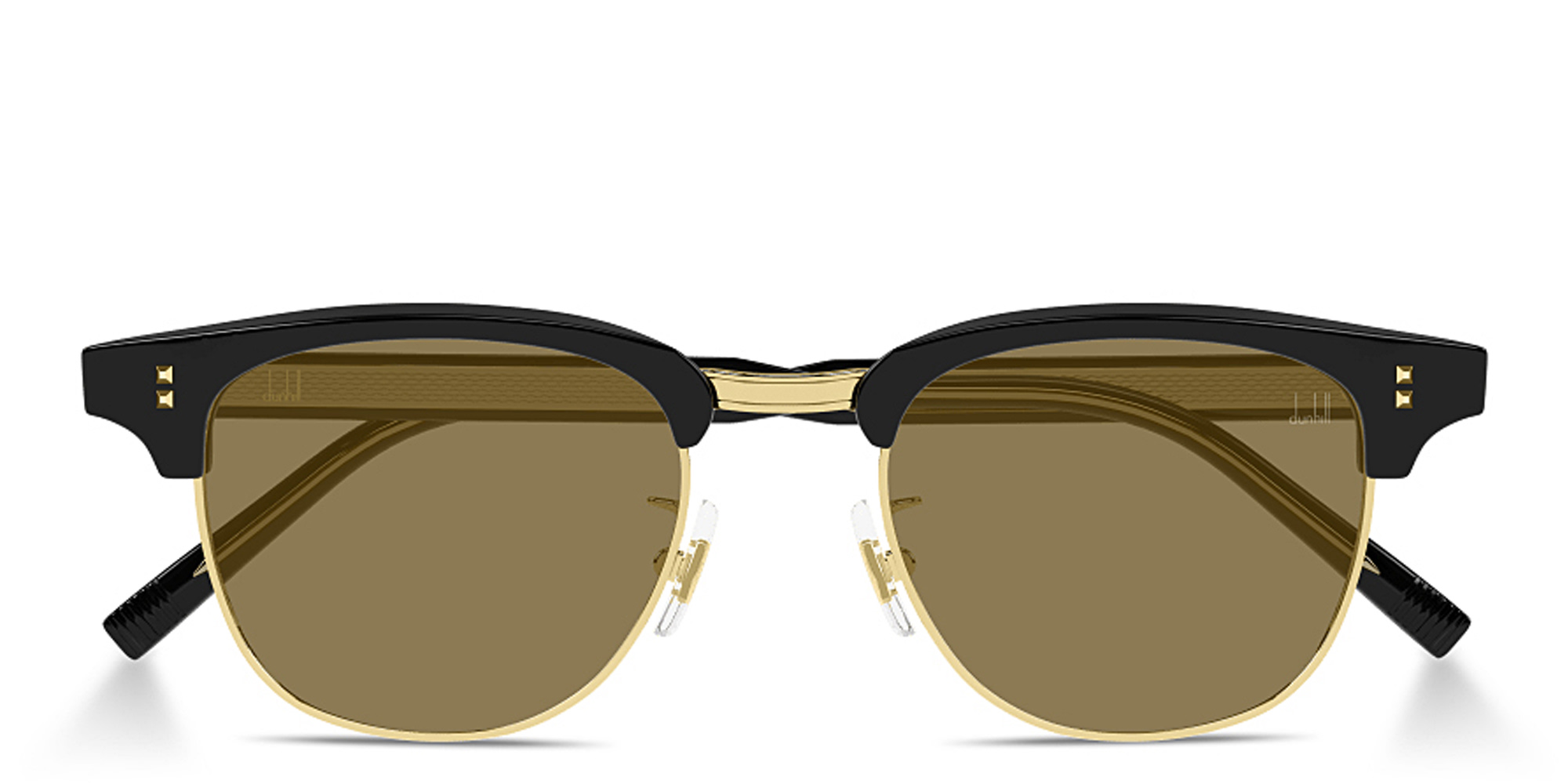 Shop Dunhill Heritage Hobnail Acetate Round Sunglasses in Black online.